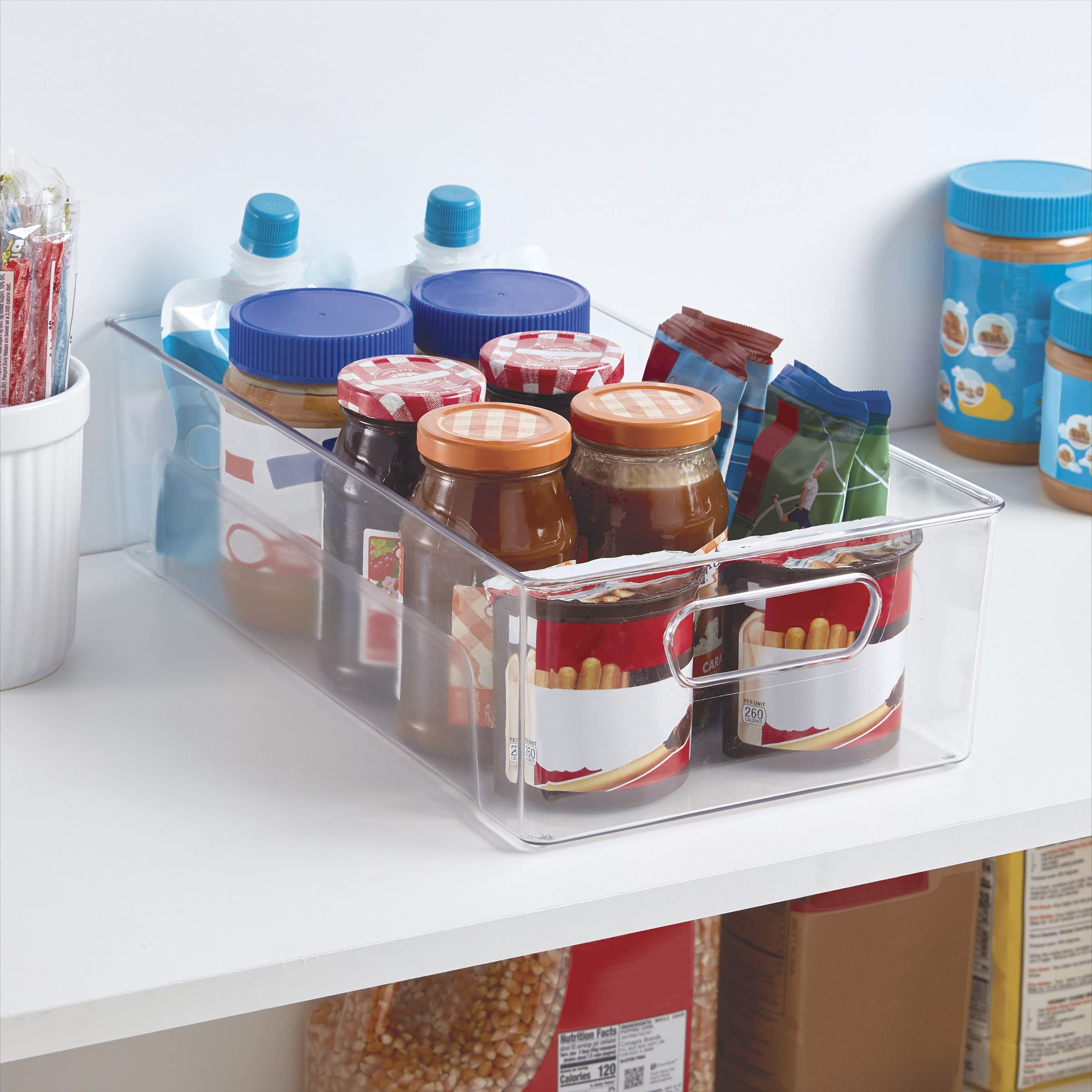 Copco Clear Plastic Storage Bin with Lid - 14.4 x 7.9 x 4.07 Inches - Organizer for Kitchen, Refrigerator, Pantry, Laundry Room & Bathroom - Stackable Food Storage Containers for Home Organization