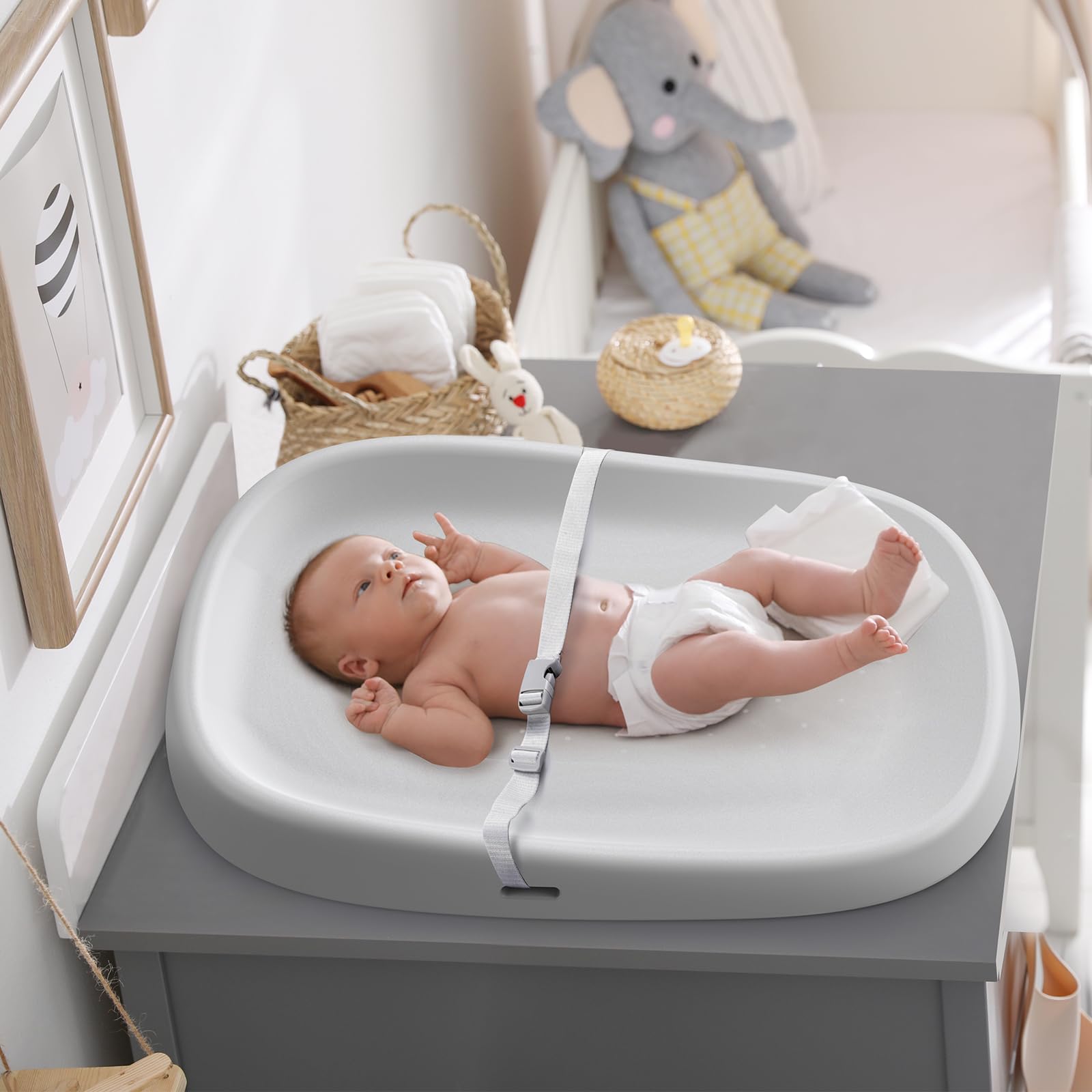 Bellababy Waterproof Non-Slip Baby Changing Pad - Soft Portable Diaper Changing Mat for Nursery & Travel - Lightweight PU Material (27.6