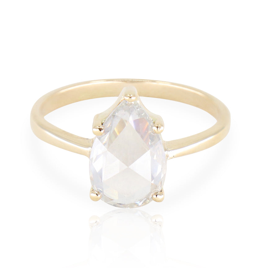14K Yellow Gold Champagne Diamond Forever Stack Ring - Elegant Wedding Band, Anniversary Gift for Her, Perfect for Bridal Jewelry & Special Occasions