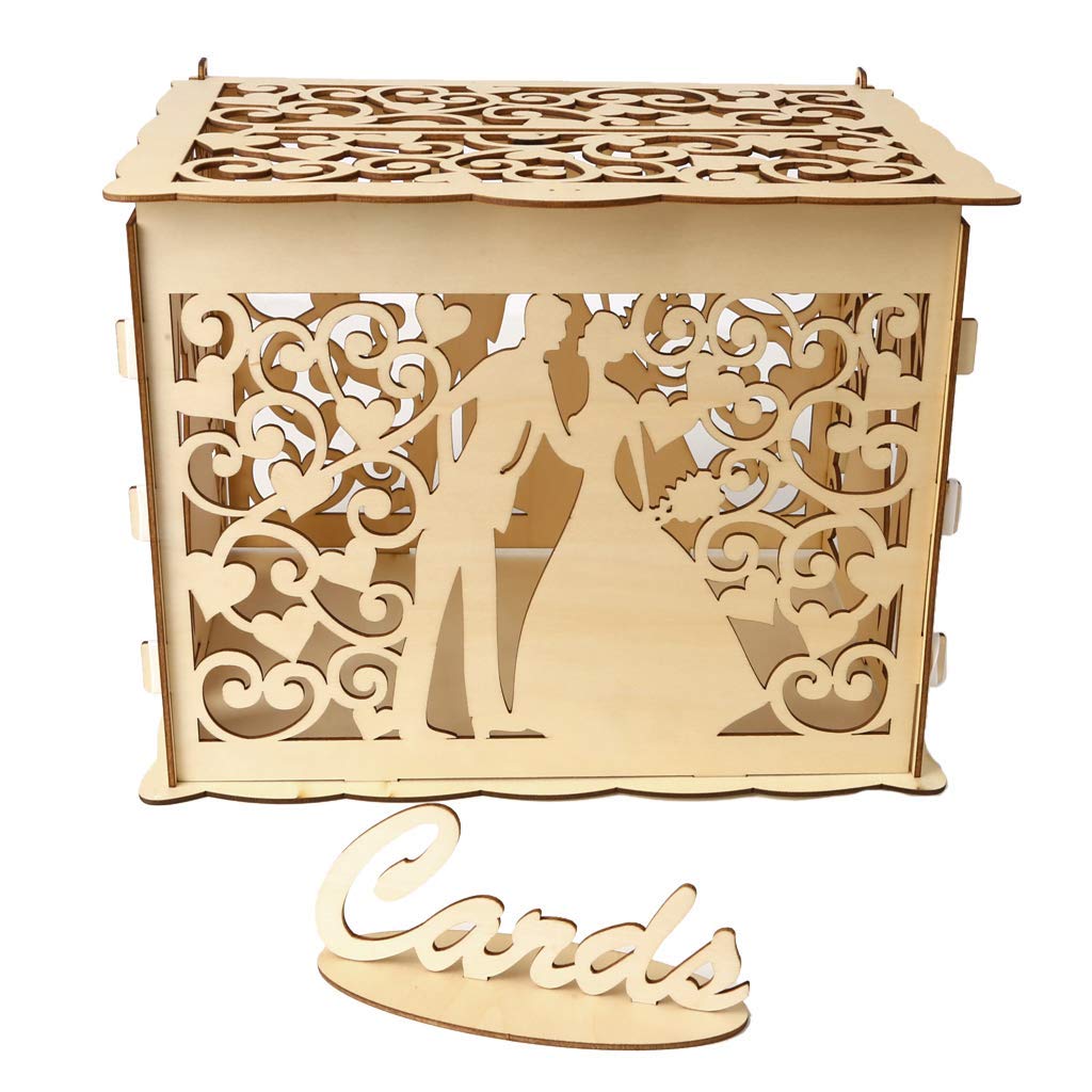Taotenish Wedding Card Box with Lock - Elegant Greeting Card Holder for Wedding, Birthday & Party Gifts | Perfect for Reception, Bridal Shower & Anniversary Celebrations