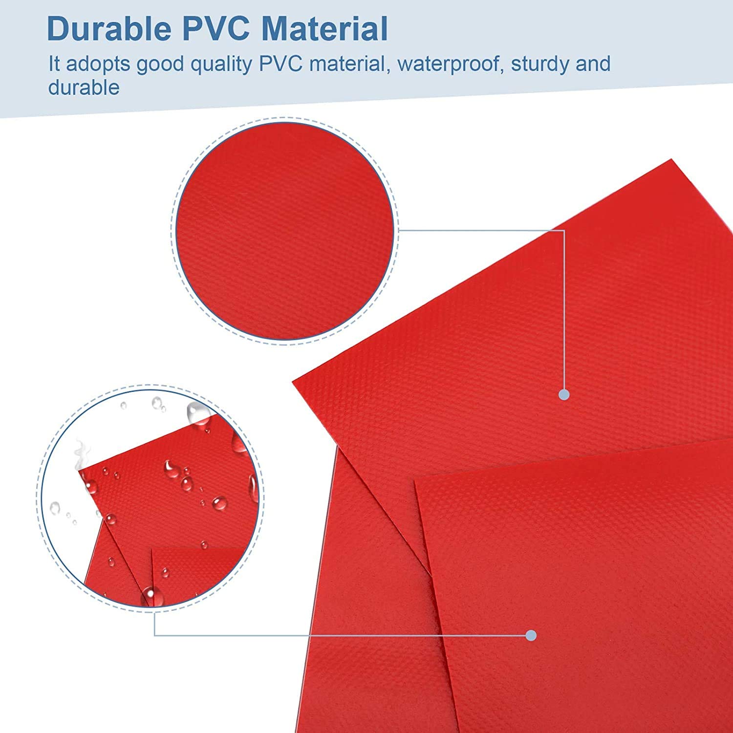 Vbestlife 6Pcs PVC Patch Repair Kit for Inflatable Raft, Boat, Canoe & Kayak - Waterproof Adhesive Patches (Red) - Emergency Repair Accessories for Outdoor Water Sports & Pool Toys
