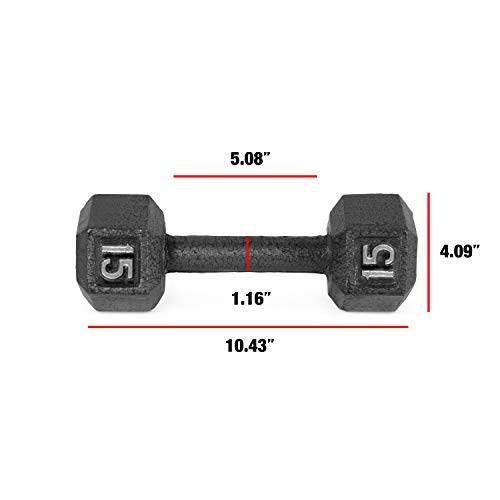 CAP Barbell Cast Iron Hex Dumbbell Set - 5-50lbs Weight Options for Home Gym, Strength Training & CrossFit Workouts