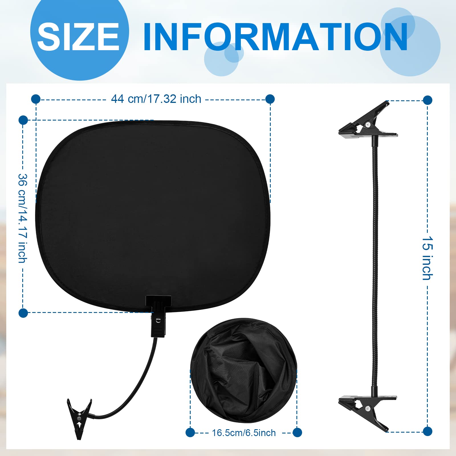2 Pack Adjustable Laptop Sun Shade - Portable UV Protection Screen Cover for Notebooks & Laptops with Flexible Clips | Perfect for Outdoor Work, Beach, Travel, Pets & Strollers