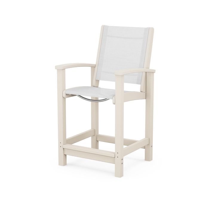 POLYWOOD Coastal Counter Chair - Durable Outdoor Bar Stool for Patio, Deck & Poolside - Weather-Resistant & Low Maintenance