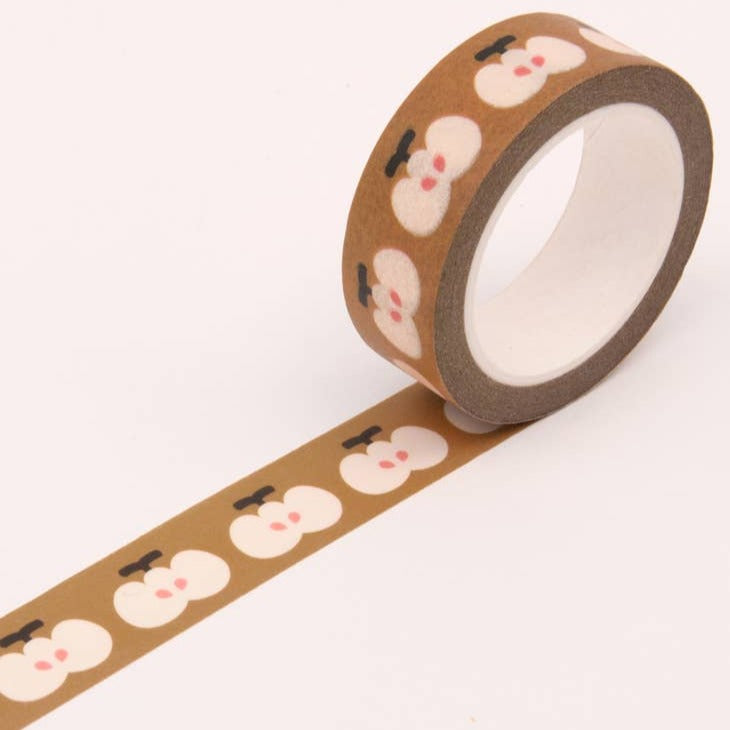 Apple Washi Tape - Honey Color Decorative Paper Tape for Scrapbooking, Journaling, DIY Crafts & Gift Wrapping