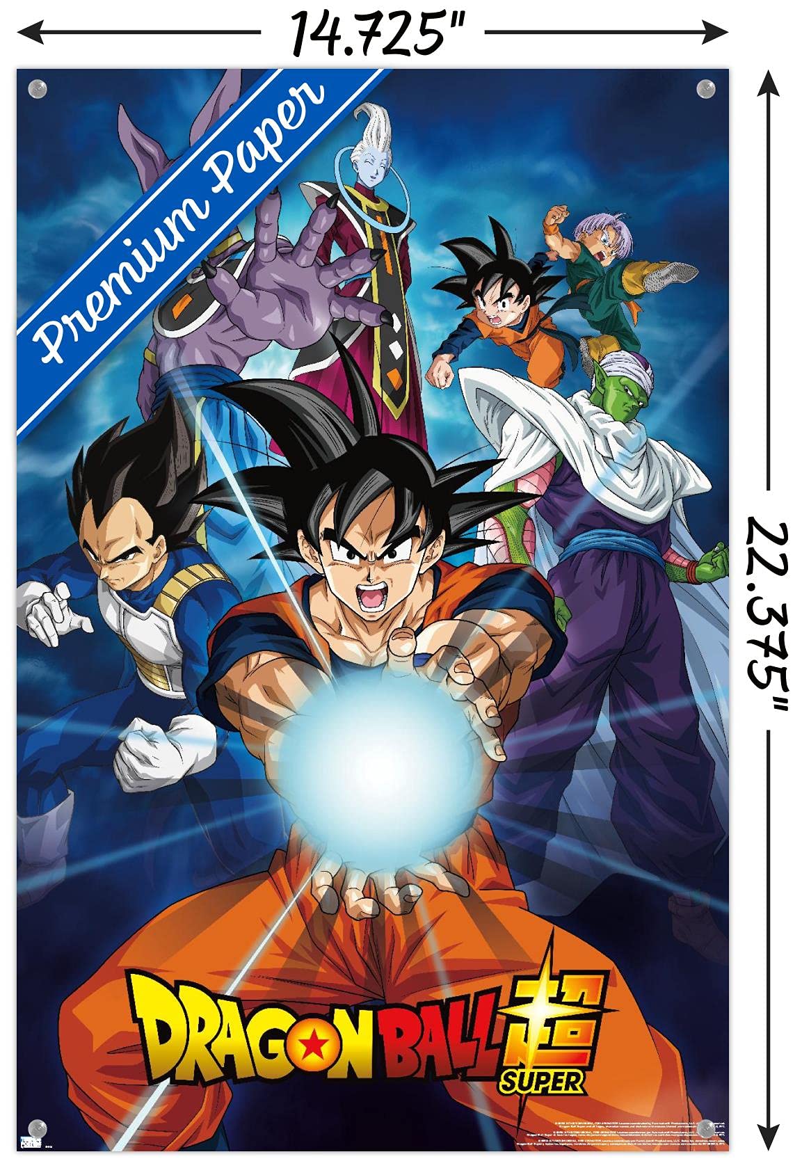 Dragon Ball Super Anime Wall Poster Set with Push Pins - Perfect for Bedroom, Game Room & Anime Fan Decor