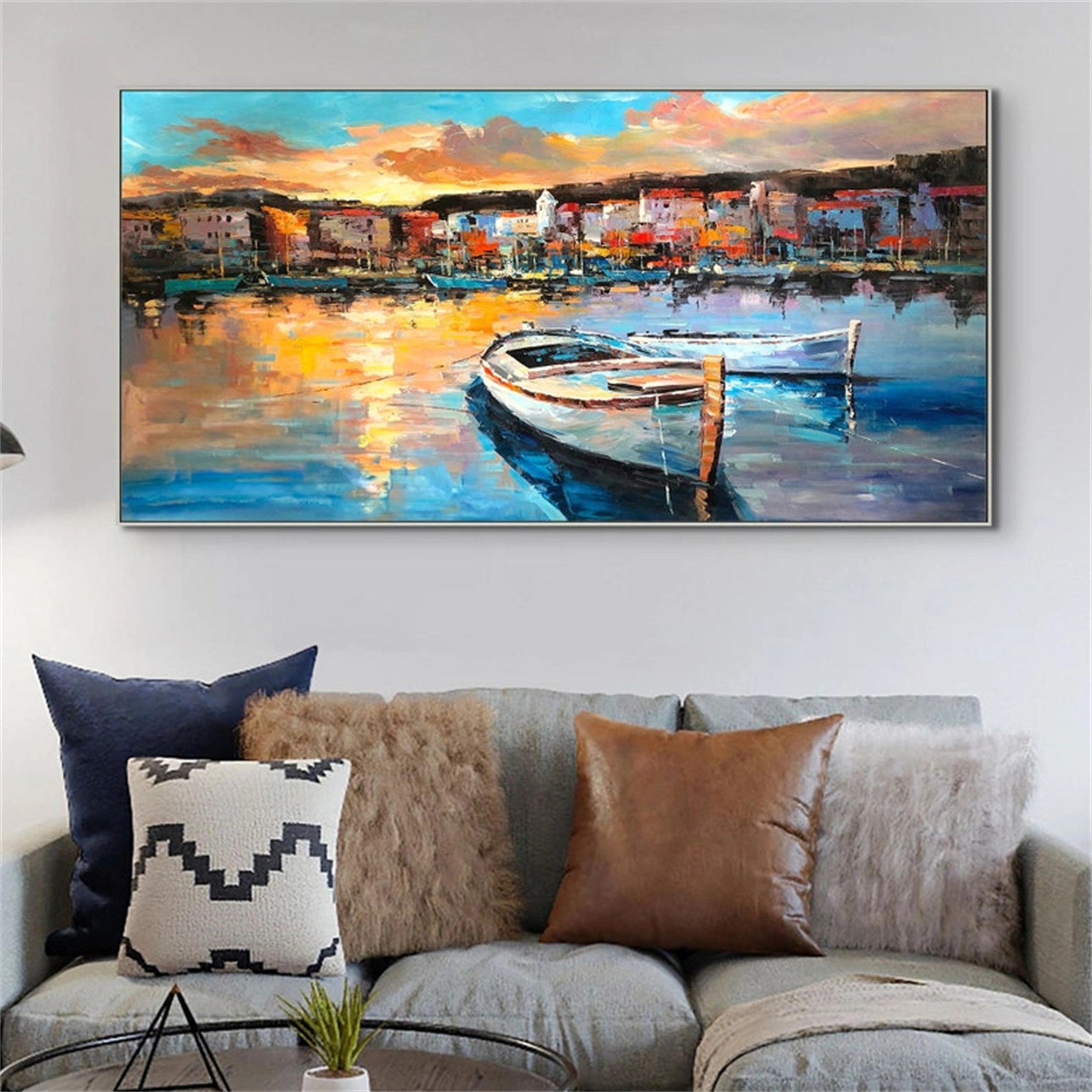 Urban Landscape Painting #UL 031 - Modern Cityscape Wall Art for Home & Office Decor | Perfect for Living Room, Bedroom or Workspace