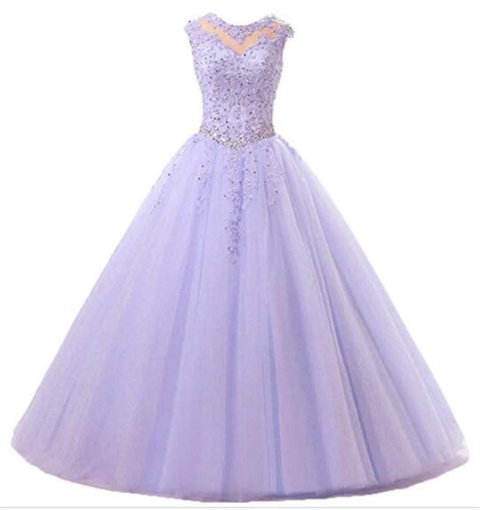 Yuki Isabelle Women's Elegant Lace Applique Sequined Evening Gown - Long Formal Wedding Ball Dress for Prom, Bridal Party & Special Occasions