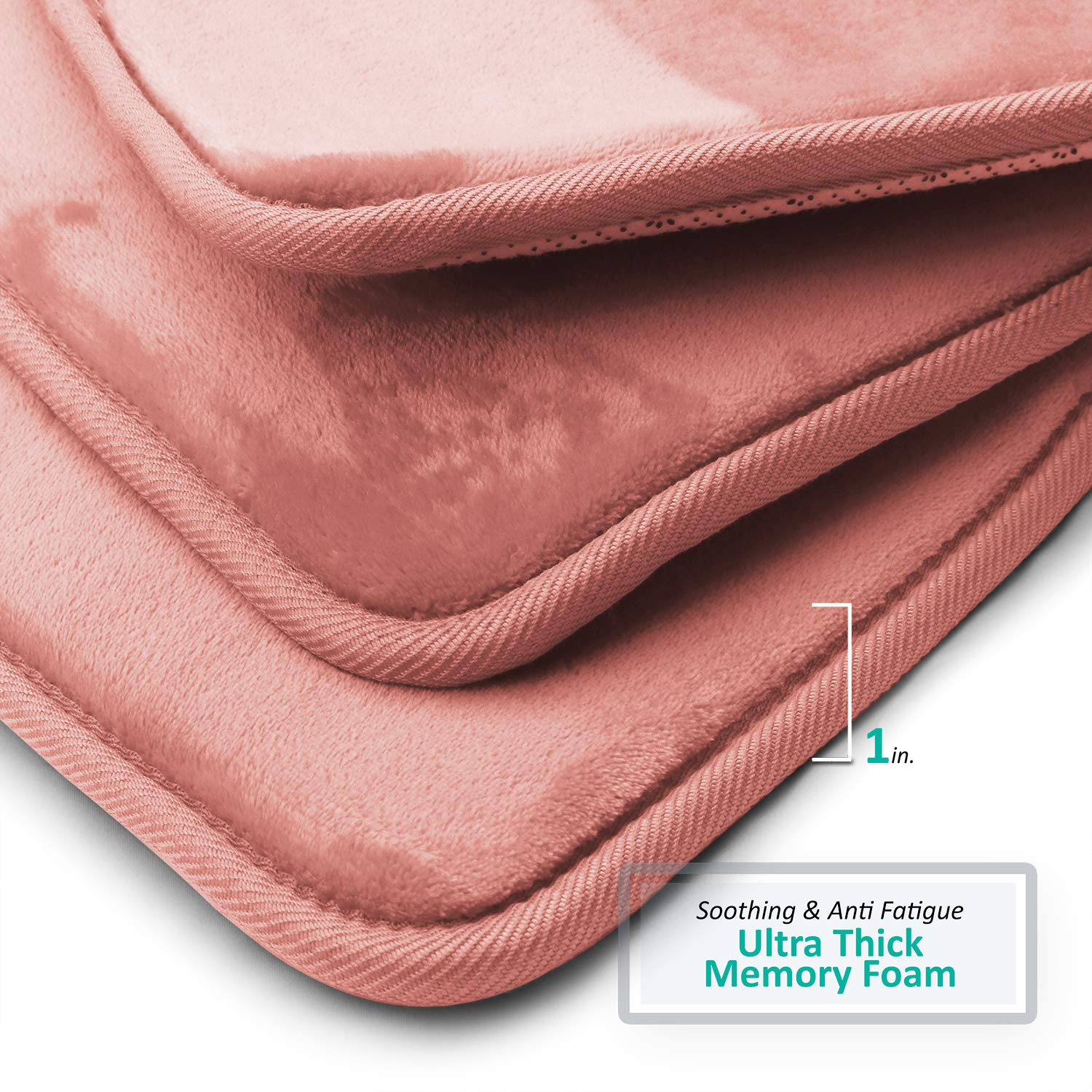 Clara Clark Memory Foam Bath Mat Set - 3 Piece Non-Slip Absorbent Velvet Bathroom Rugs with Contour Mat, Fast Drying & Soft (20