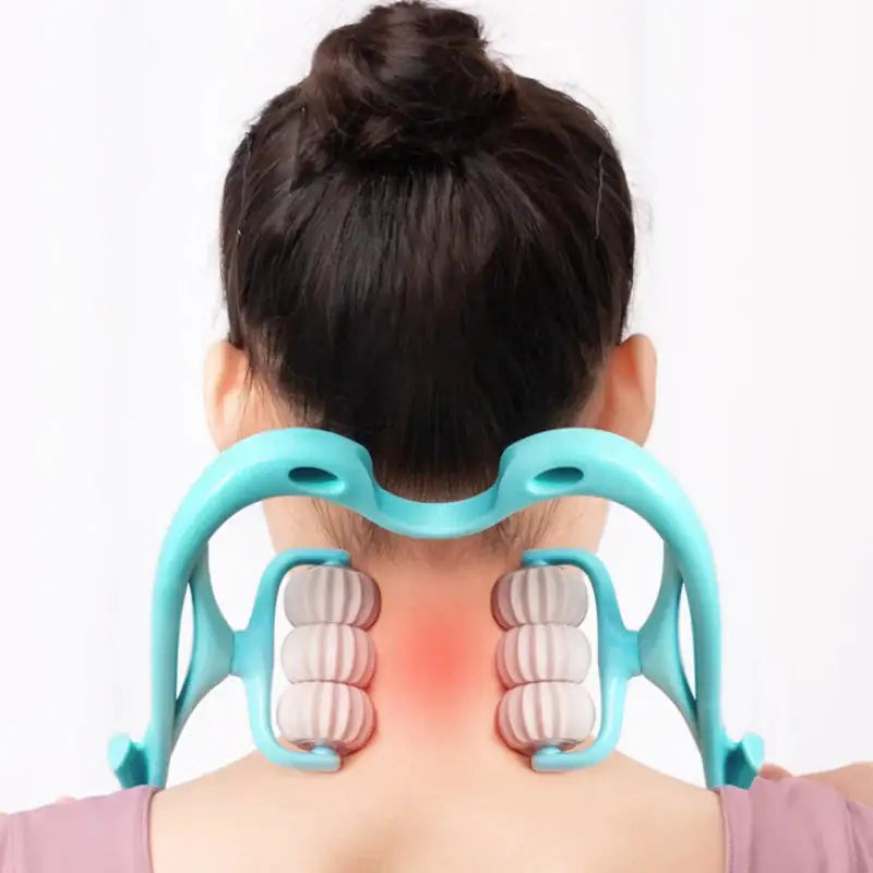 NeckEase Muscle Relaxation Roller for Neck & Shoulder Pain Relief – Portable Massage Tool for Tension Relief at Home, Office, or Travel