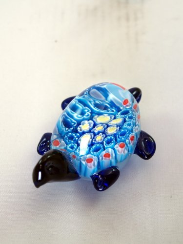 Handcrafted Blue Turtle Glass Paperweight by M Design Art - Elegant Desk Decor for Office, Home, or Gift (Perfect for Kitchen Countertops & Bookshelves)