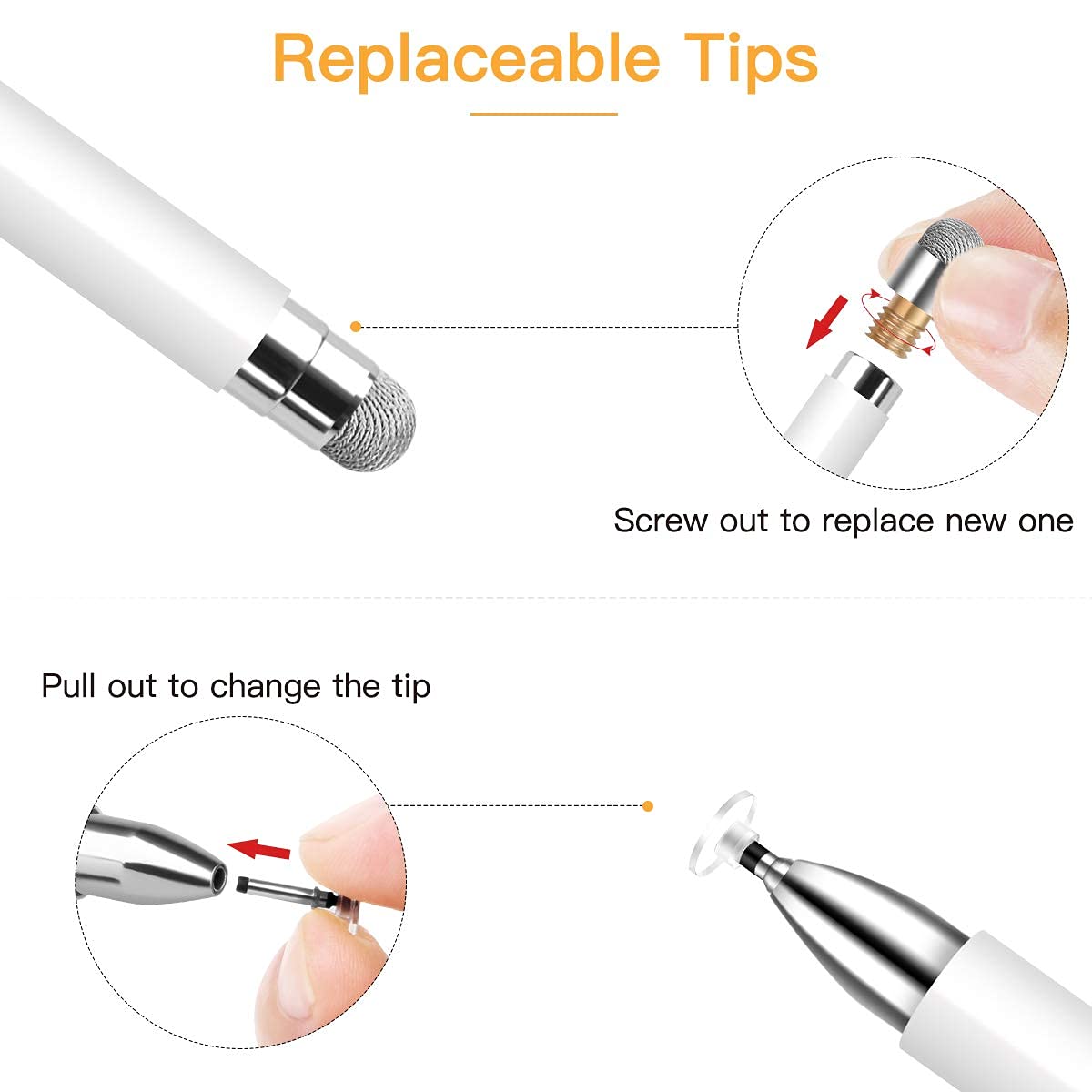 Premium Magnetic Disc Stylus Pen for Apple iPad, iPhone, Pro, Mini, Air & Android Devices - Touch Screen Pencil with Replaceable Disc Tips & Artist Gloves - Perfect for Digital Art, Note Taking & Professional Presentations