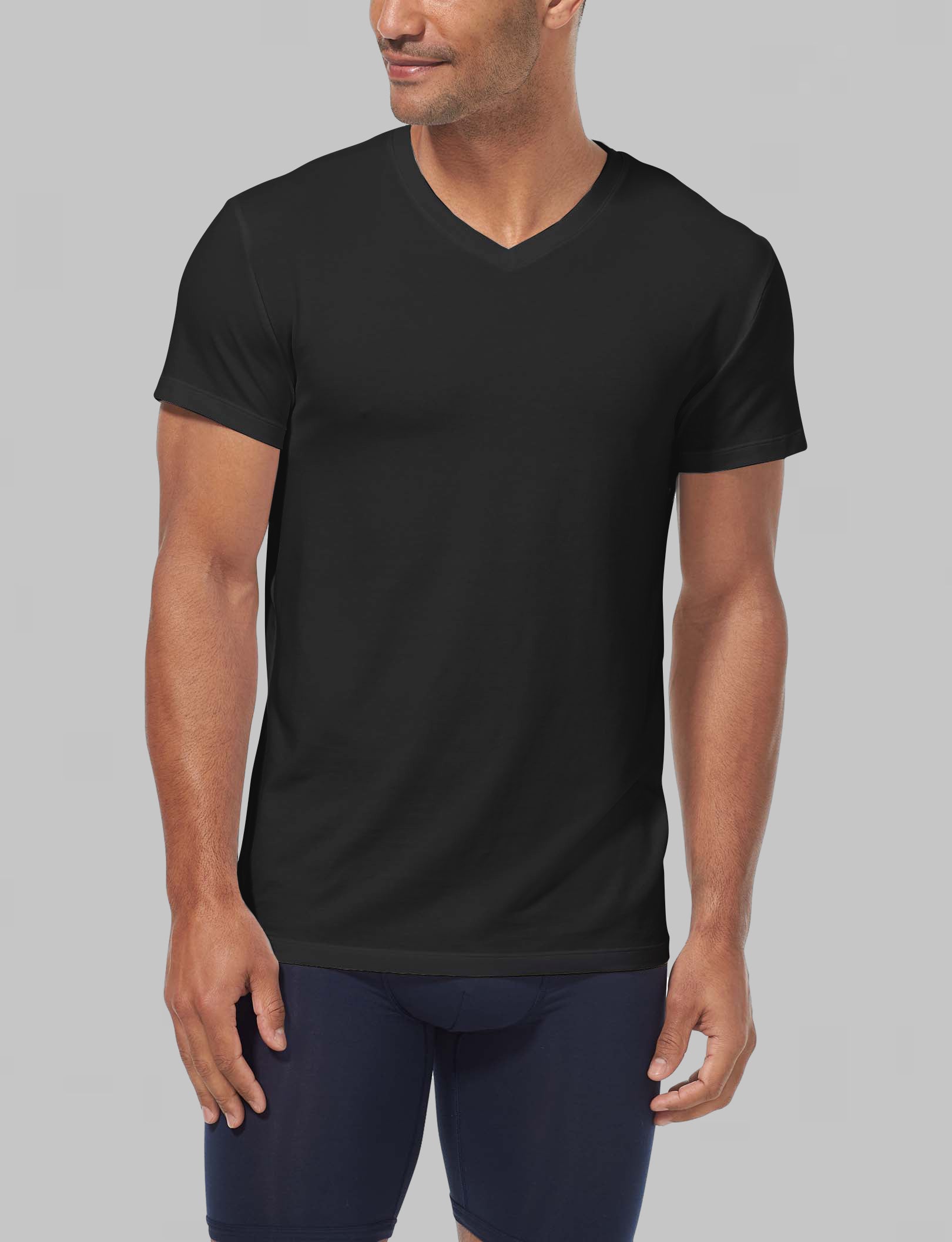 Cool Cotton High V Neck Modern Fit Undershirt (3 Pack) - Breathable Comfort for Everyday Wear, Layering & Business Attire - Premium Men's Undershirts for Work, Casual & Formal Occasions