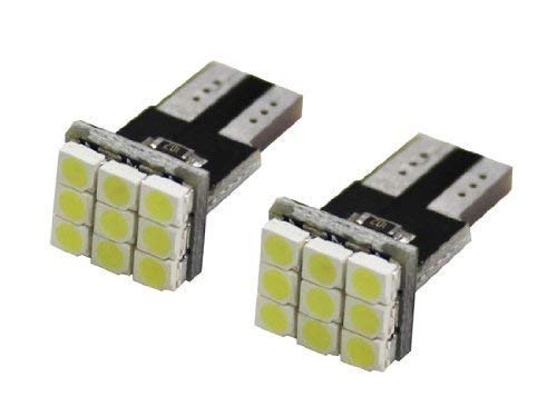 iJDMTOY 9-SMD LED Bulbs 168 194 2825 W5W T10 - Xenon White Replacement Bulbs for Car License Plate Lights, Parking Lights, Side Markers & Interior Dome Lights - Perfect for Night Driving & Vehicle Customization