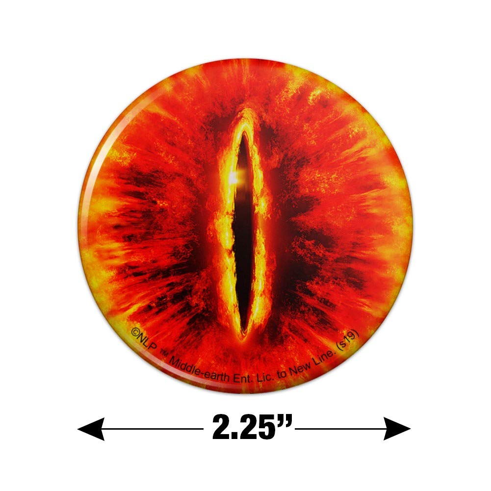 The Lord of the Rings Eye of Sauron Fridge Magnet - Cool Collectible Button for Kitchen, Refrigerator, Locker & Office Decor - Perfect for Fans & Fantasy Themed Spaces