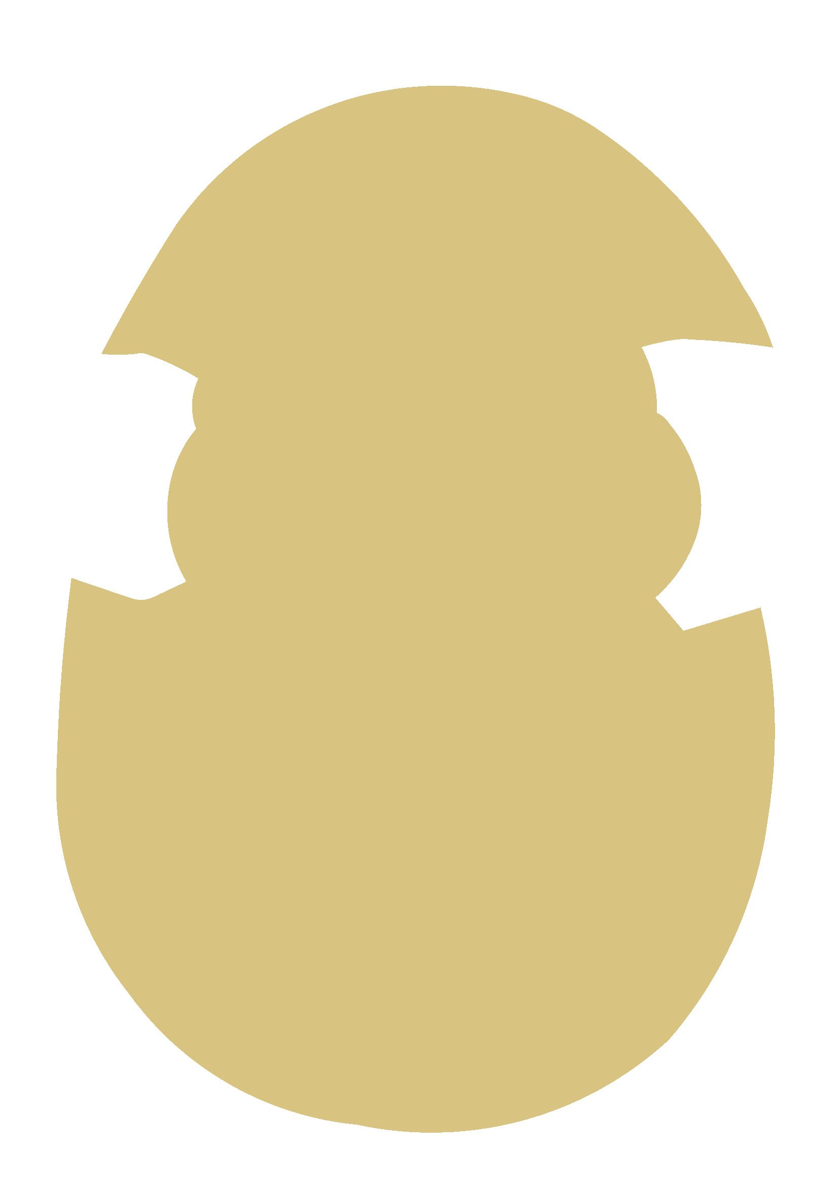 Unfinished Wood Chick in Egg Cutout - 6