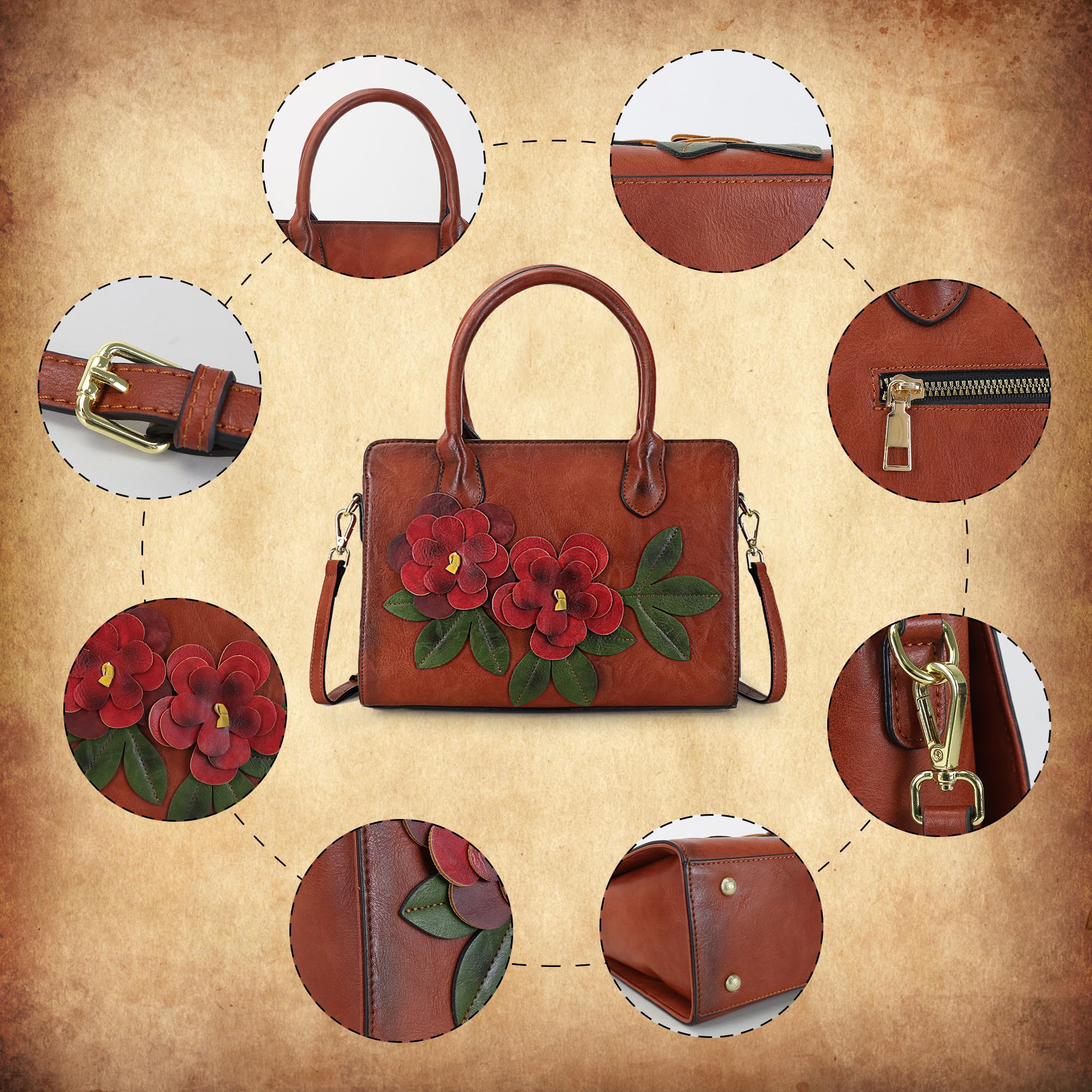 Stylish Leather Handbags for Women - Top Handle Shoulder Bag & Crossbody Purse | Perfect for Work, Travel, and Everyday Use