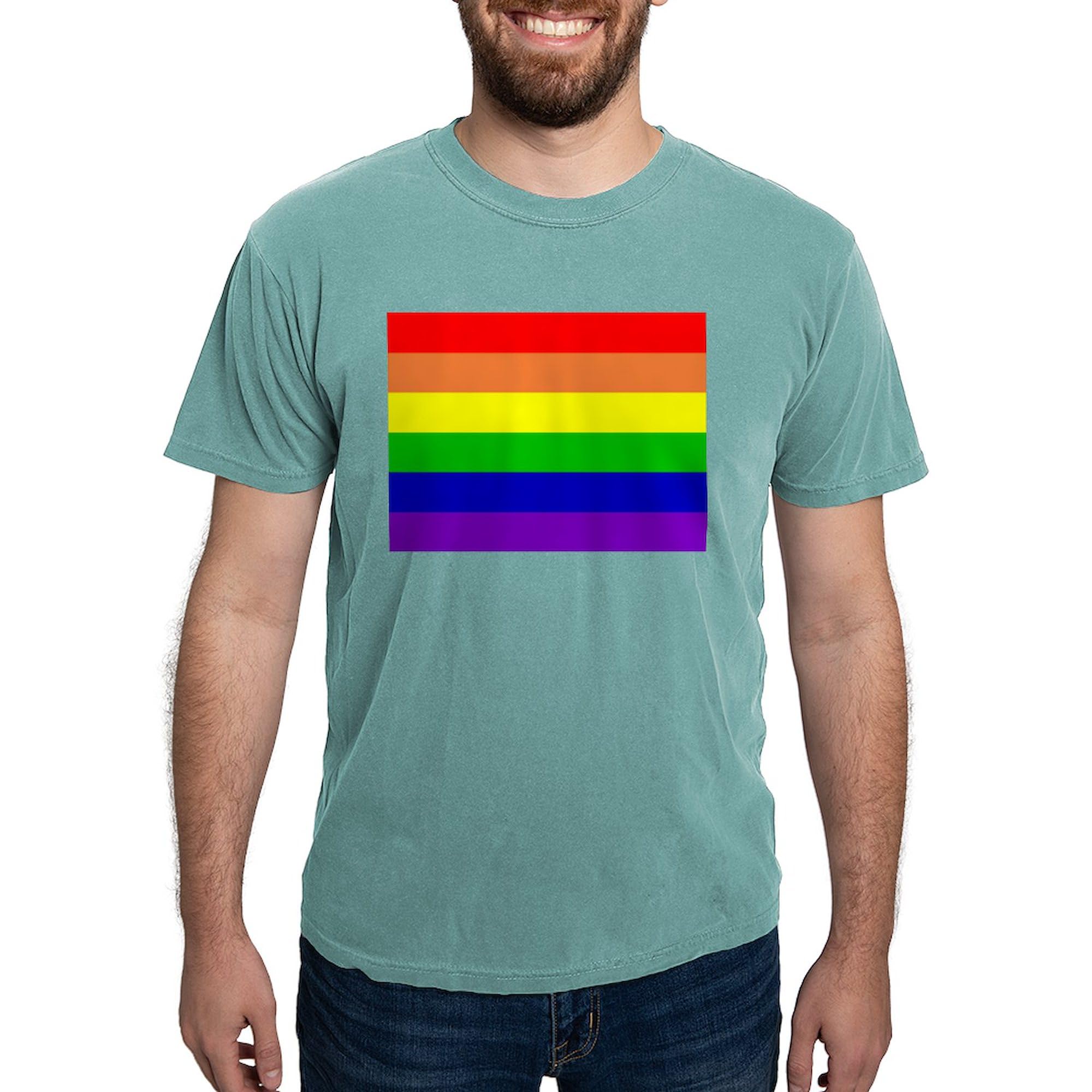 Rainbow Flag T-Shirt for Men - Comfort Colors LGBTQ Pride Shirt - Perfect for Pride Parades, Festivals & Celebrations
