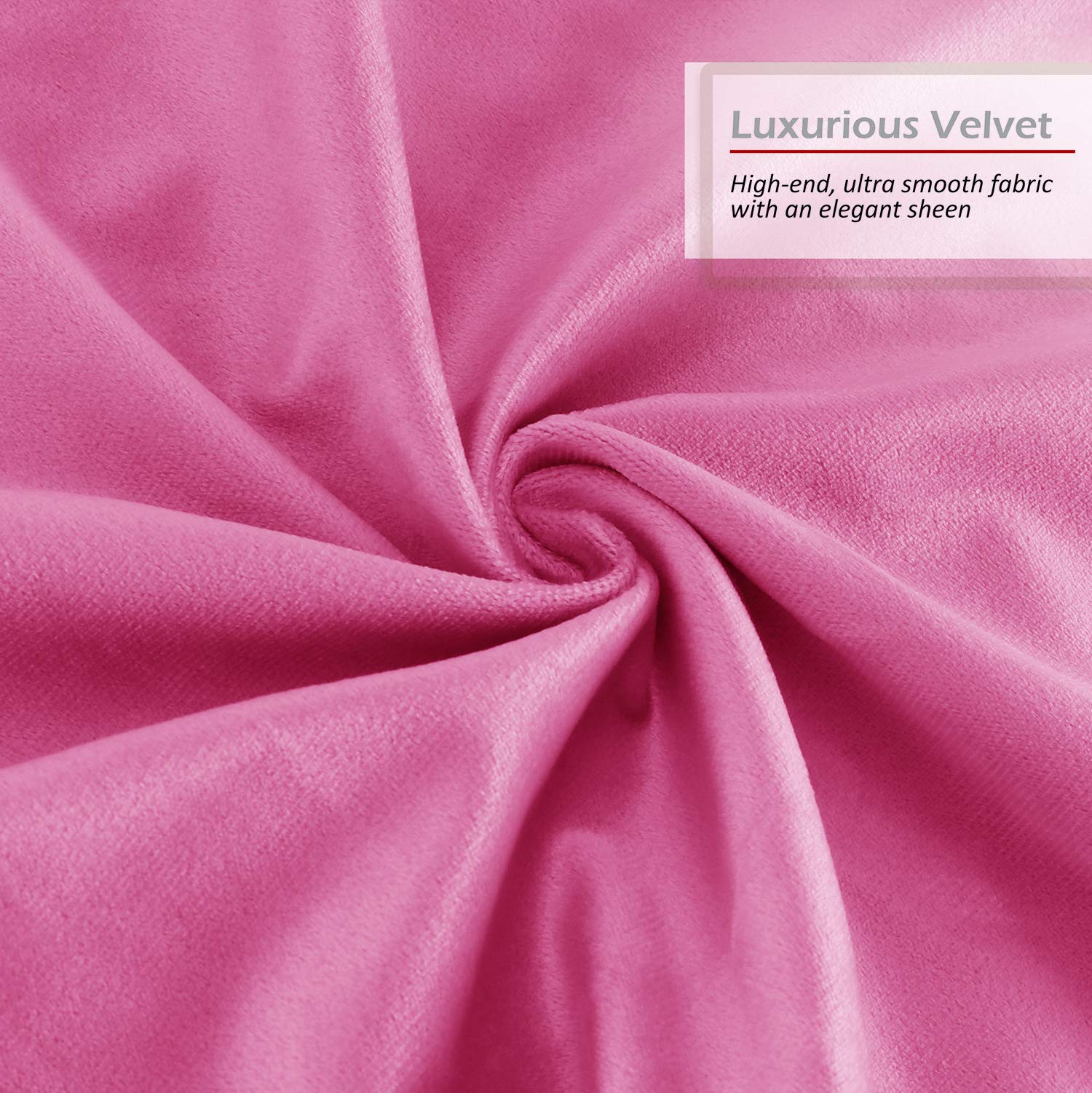 Nestl Throw Euro Pillow Covers 26x26 Inches - Soft Velvet Decorative Couch Pillow Cases Set of 4 (Light Pink) for Sofa, Bedroom & Car - Cozy Home Decor & Gift Idea