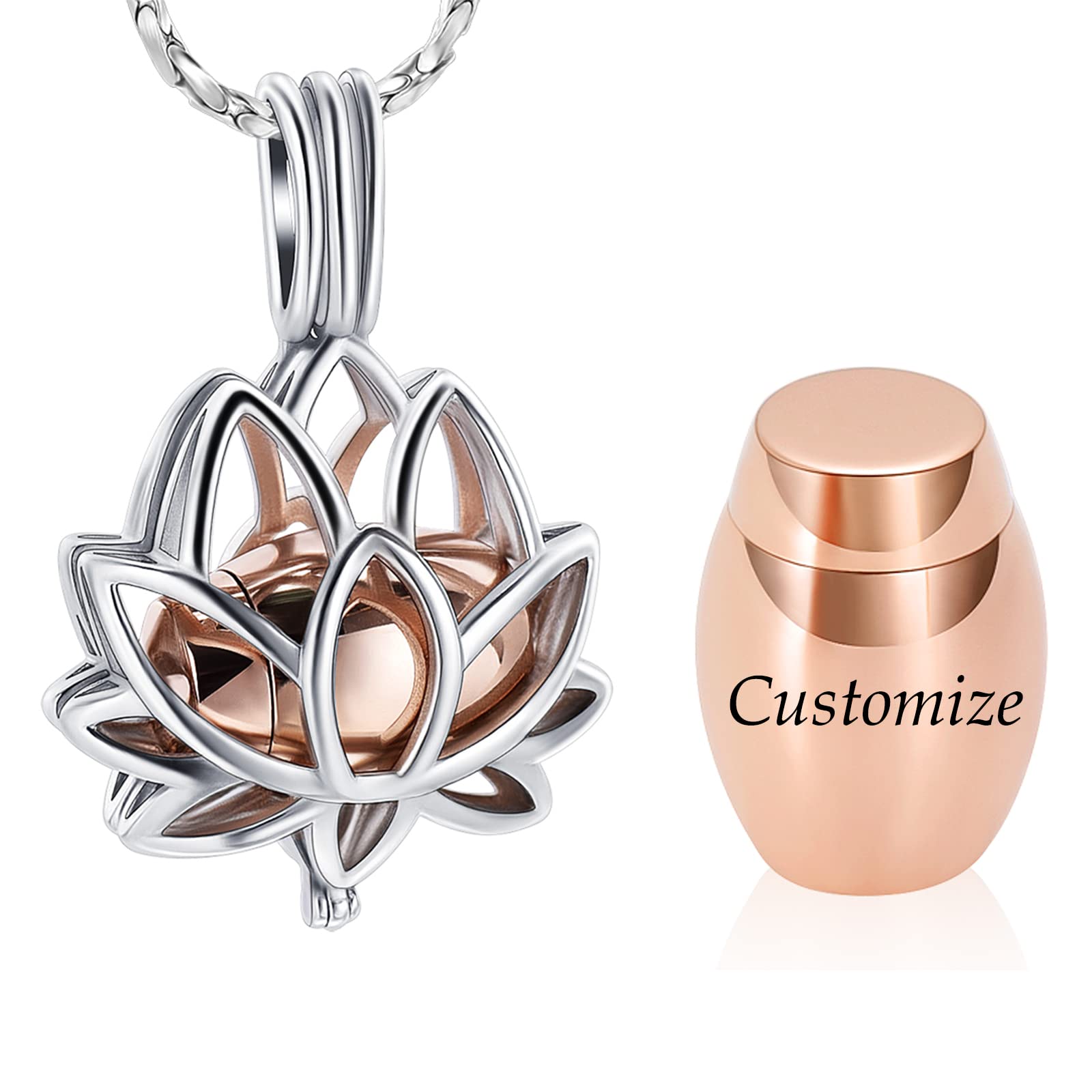 IMRSANL Lotus Flower Cremation Jewelry Pendant Necklace - Memorial Keepsake Urn for Ashes, Women's Lockets for Loved Ones | Perfect for Funeral, Memorial Service & Everyday Wear