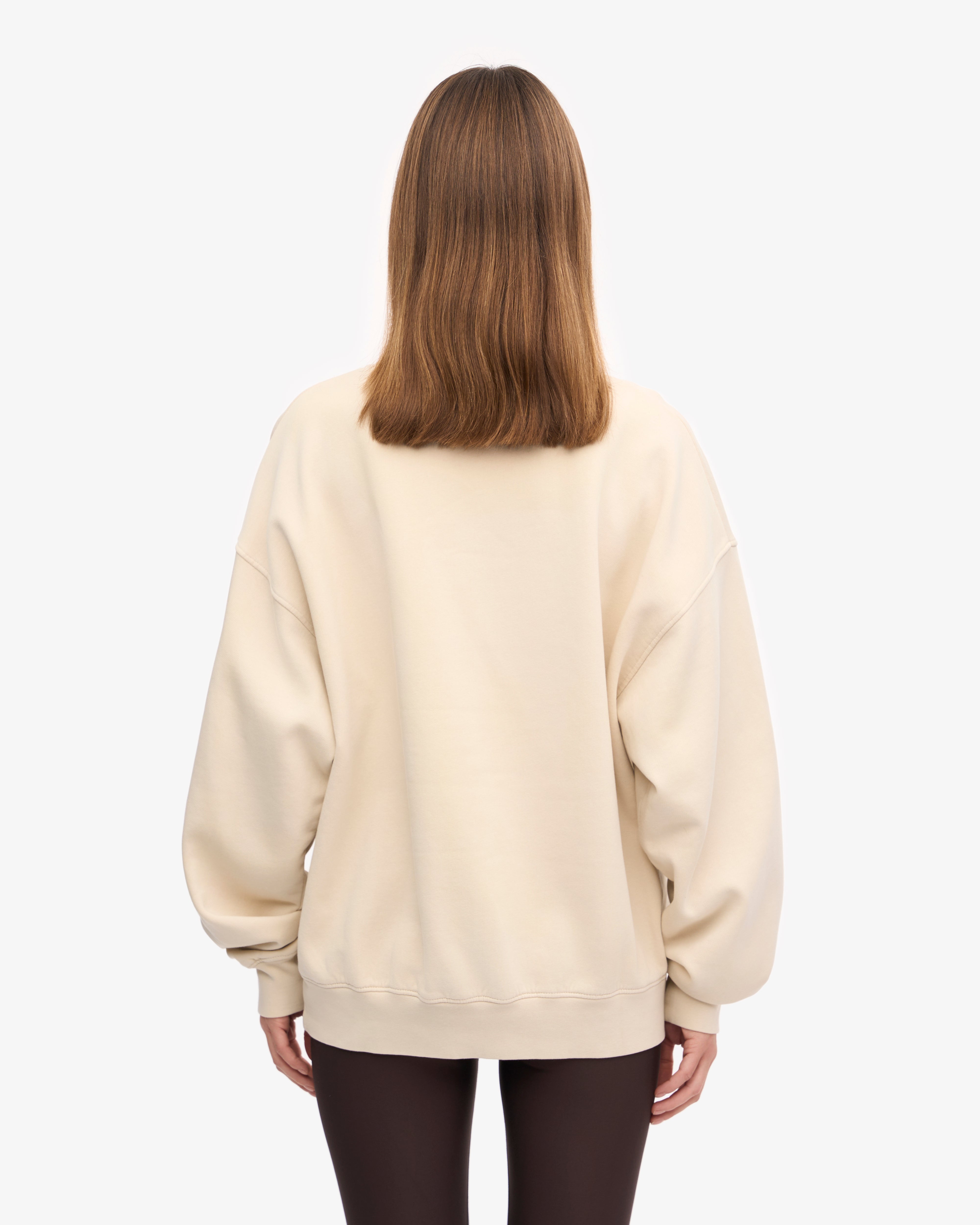 Organic Oversized Crewneck Sweatshirt for Women - Ivory White | Soft & Comfortable Loungewear for Casual Wear & Relaxing at Home
