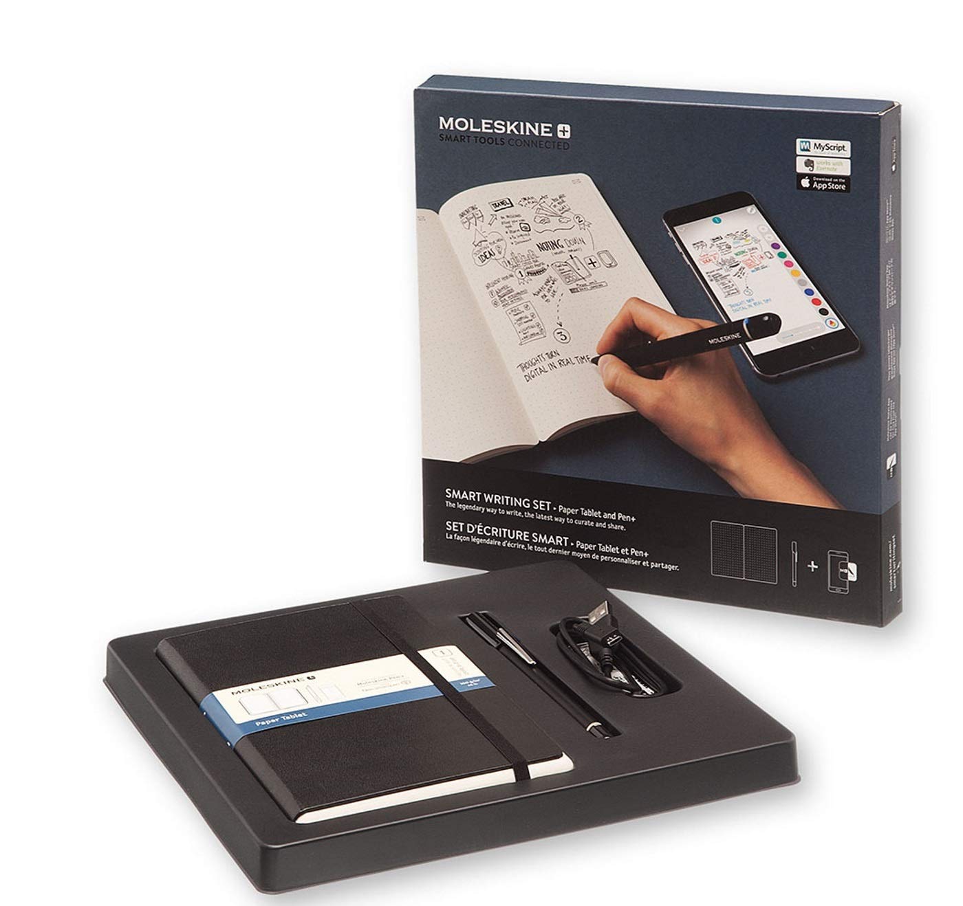 Moleskine Pen+ Smart Writing Set with Dotted Notebook - Digital Note-Taking Pen & Notebook for Moleskine App | Compatible with Smart Notebooks | Perfect for Journaling, Sketching & Meeting Notes