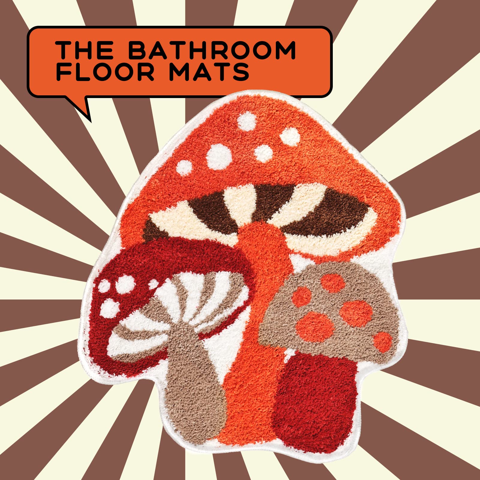 TRUEDAYS Non-Slip Cute Red Mushroom Bathroom Rug - Super Absorbent Soft Washable Bath Mat for Women, Kids & Girls - Perfect for Tub, Shower & Bathroom Floor Decor