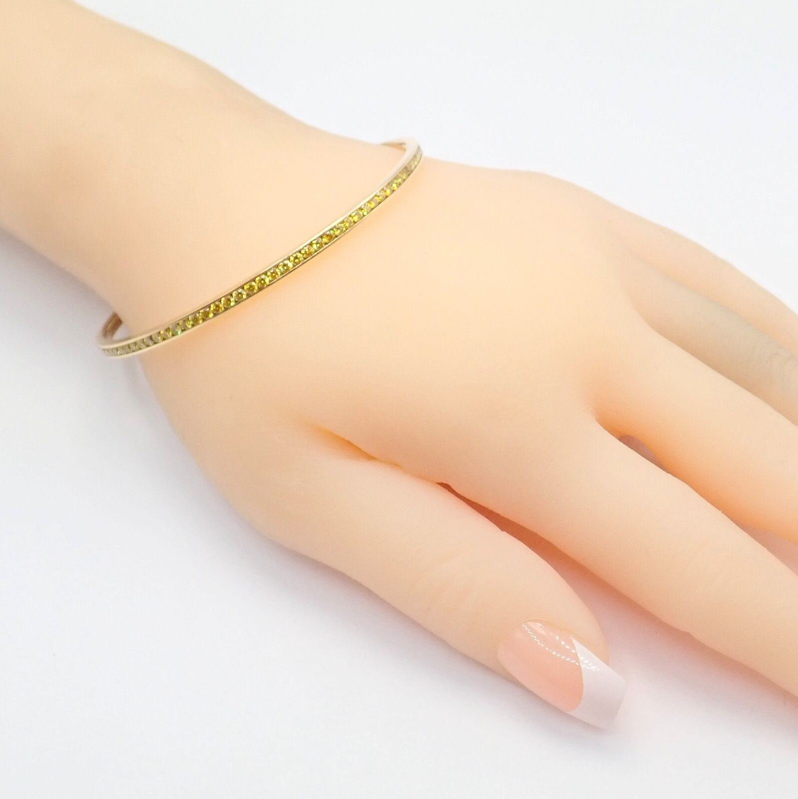 Authentic Jacob & Co 18k Yellow Gold Diamond Bangle Bracelet - 3.5ctw Luxury Jewelry for Women, Perfect for Gifts, Parties & Special Occasions