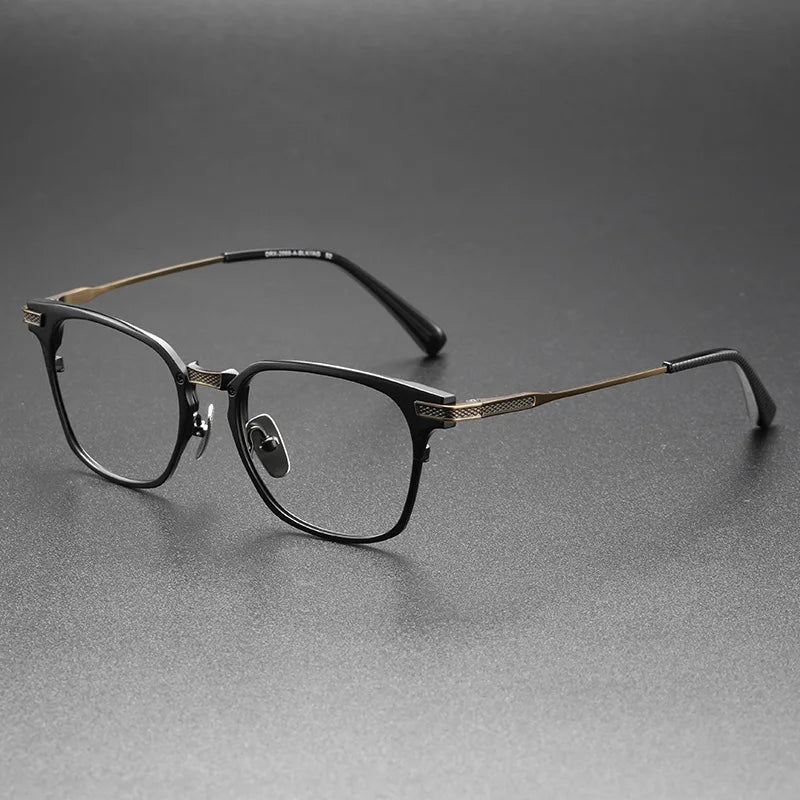 Aimee Unisex Full Rim Square Acetate Titanium Eyeglasses 942068 - Stylish & Durable Frame for Men & Women - Perfect for Work, Reading & Everyday Use