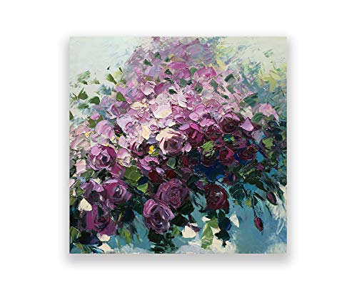 Purple Roses Wall Art Print - Floral Home Decor for Bedroom, Living Room - Unique Gift for Women, Housewarming, Wedding - Elegant Flower Painting Canvas Artwork