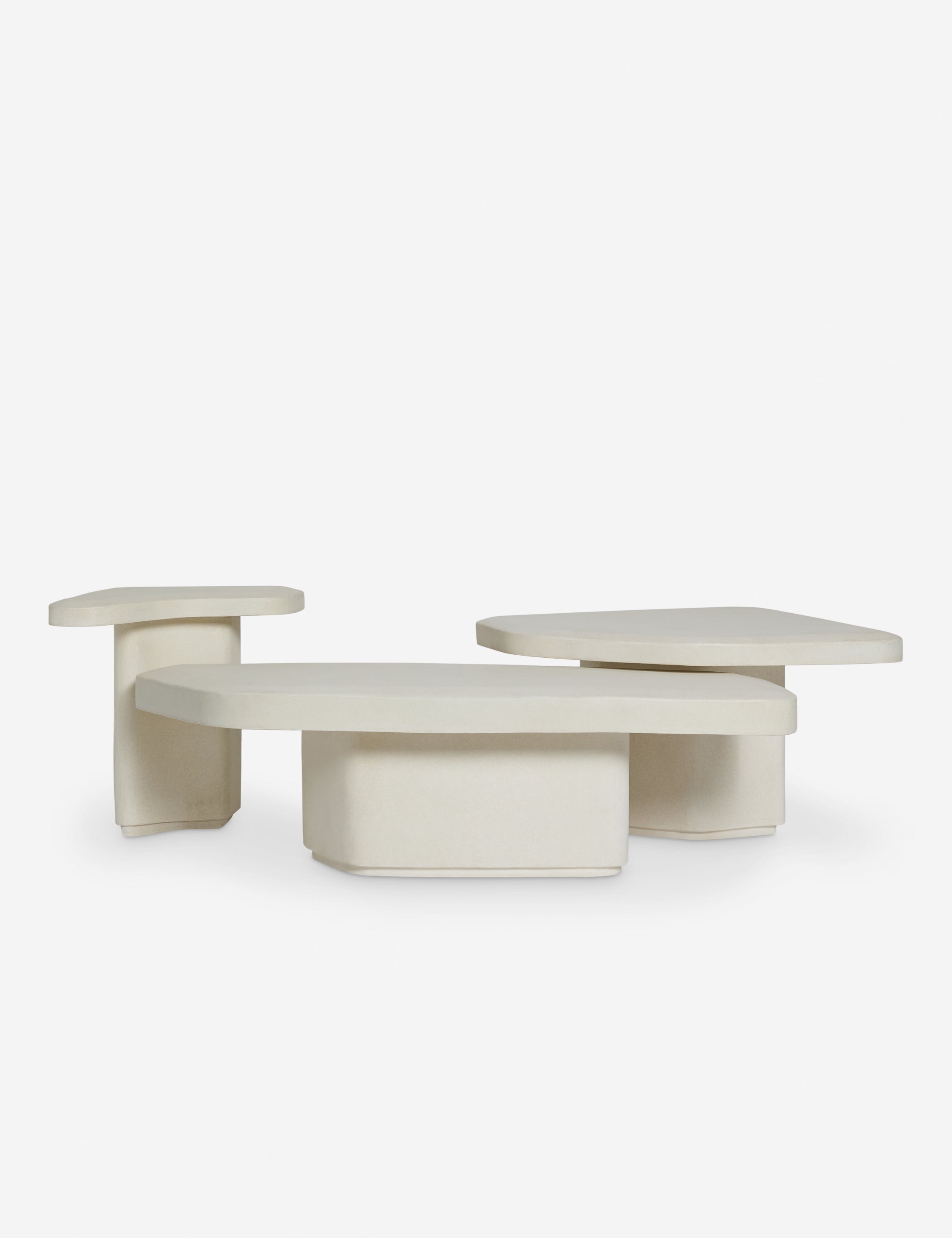 Modern Maro Indoor & Outdoor Nesting Coffee Table Set - 2-Piece Stackable Side Tables for Living Room, Patio & Garden - Perfect for Small Spaces & Entertaining