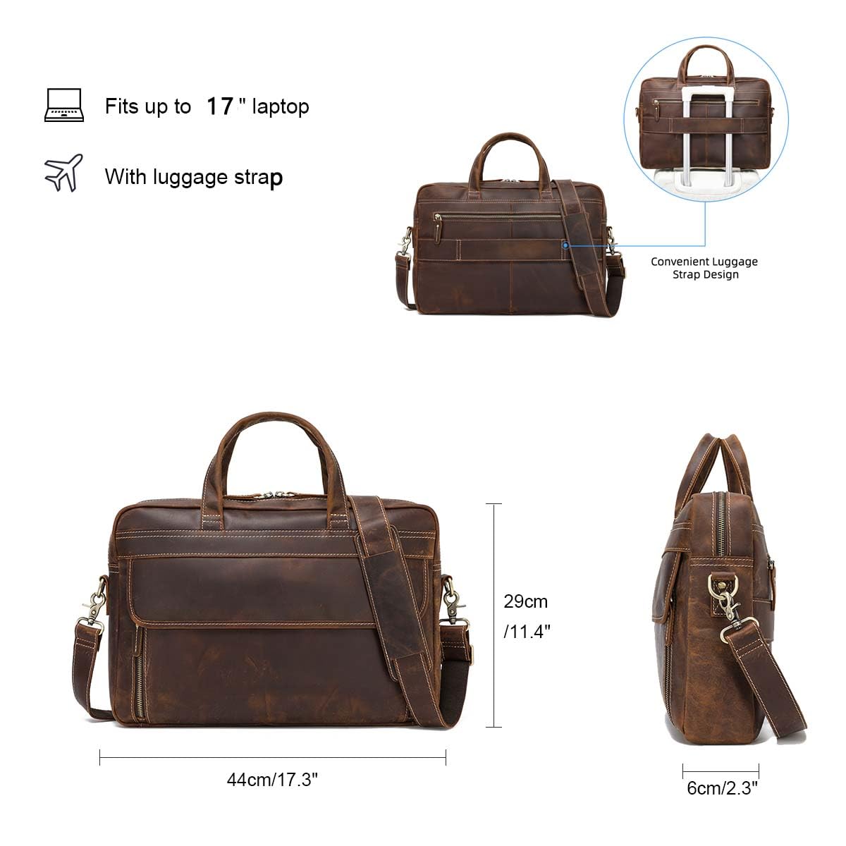 Premium Full Grain Leather 17.3