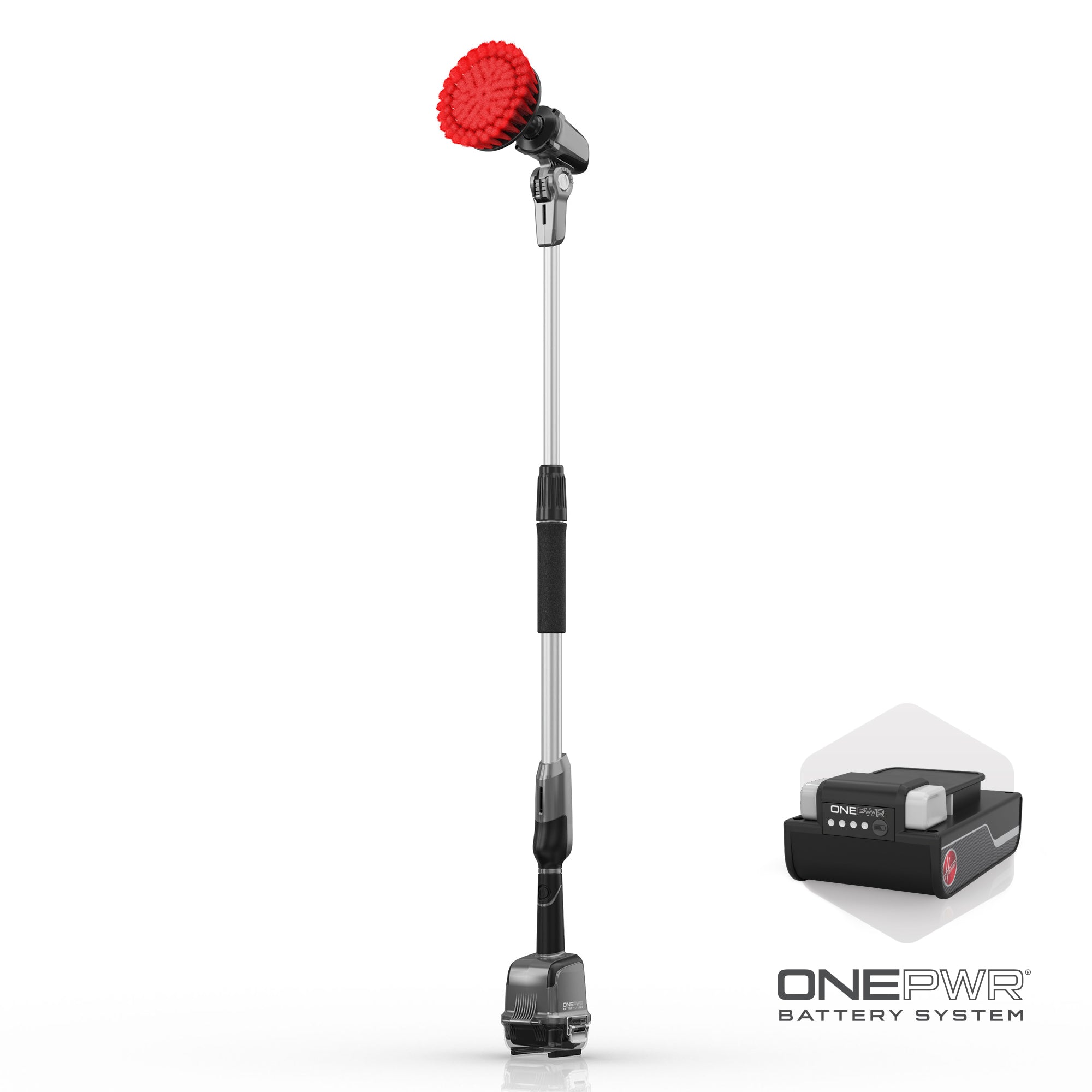 ONEPWR Cordless Telescoping Scrubber - Electric Power Scrubber for Deep Cleaning Bathrooms, Kitchens, Tiles & Grout - Rechargeable Cleaning Brush with Extendable Handle for Hard-to-Reach Areas