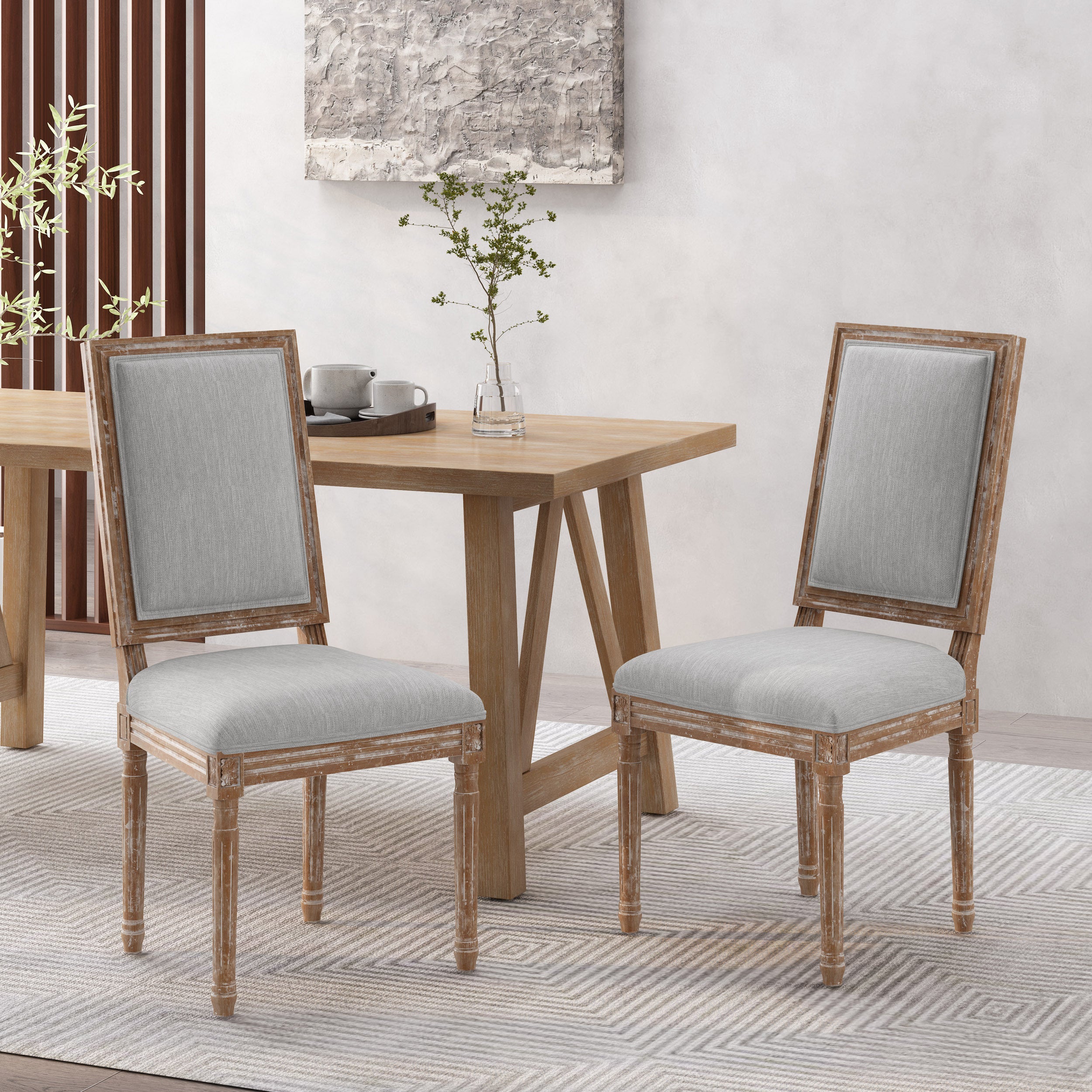 Modern Dining Chairs Set of 6 - Sturdy Wooden Kitchen Chairs with Padded Seats - Perfect for Dining Room, Kitchen, Breakfast Nook & Home Decor