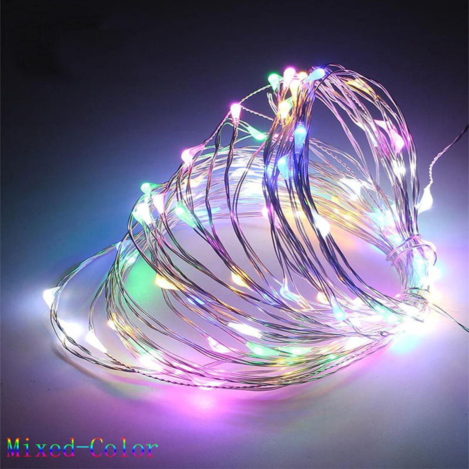Boddenly 50LED Copper String Lights - 5M Silver Wire Powered Fairy Lights for Bedroom, Porch, and Festival Decor (Battery Operated, Mini Size, Warm White)