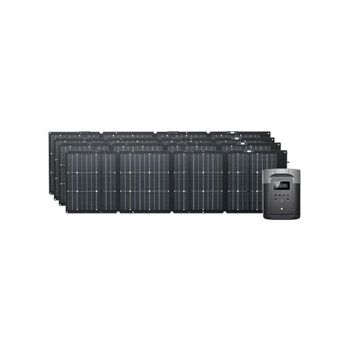 EcoFlow Delta 2 Max Portable Power Station with 220W Solar Panel (PV220W) - Perfect for Camping, RV Trips & Emergency Backup Power