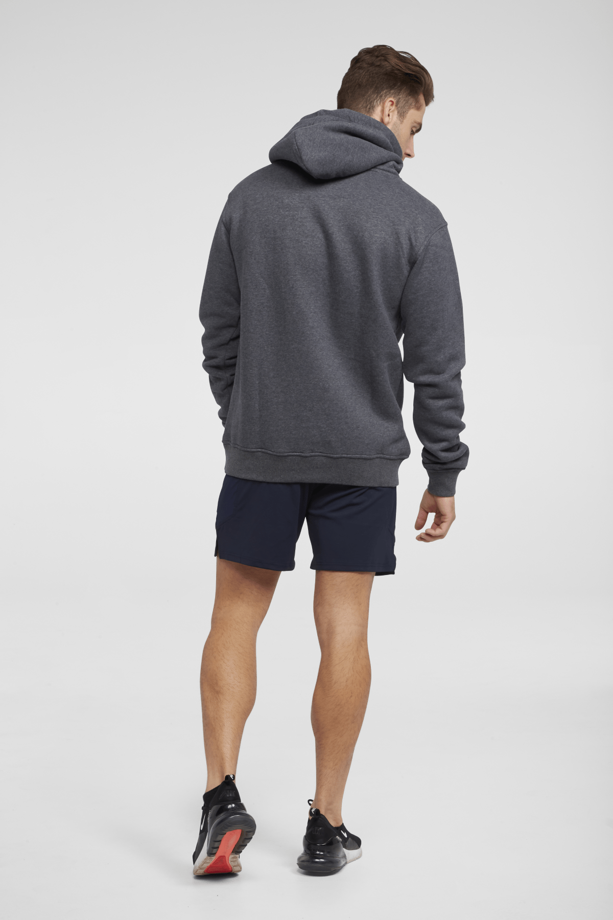 Dynamic Hooded Pullover Sweatshirt for Men & Women - Soft Fleece Lined Comfortable Zip Up Jacket - Charcoal Grey Casual Wear for Gym, Running & Outdoor Activities
