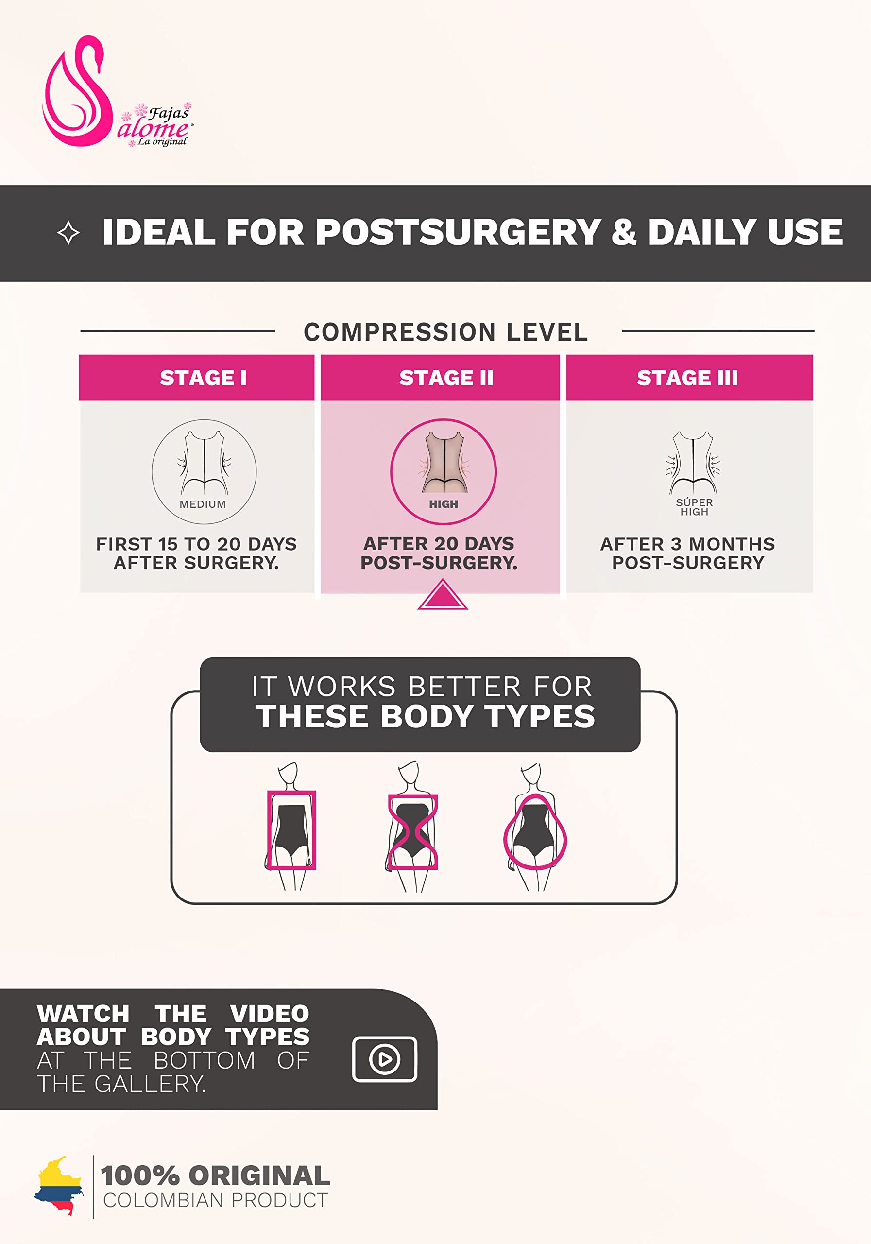 Colombian Post-Surgery Fajas Reductoras - Shapewear for Liposuction Recovery & Body Contouring | Compression Garments for Waist Training, Tummy Control & Butt Lift
