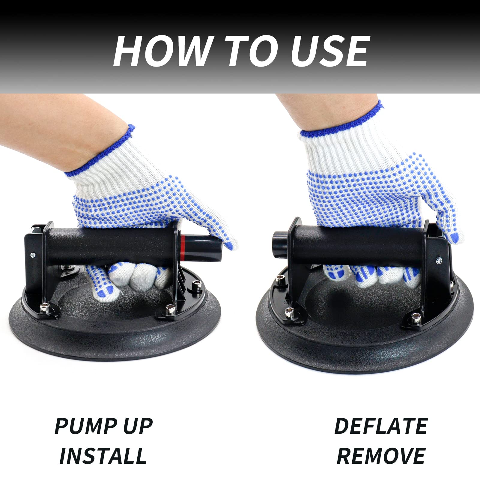 8 Inch Heavy Duty Tile Lifting Vacuum Pump Lifter - Suction Cup for Glass, Stone & Marble Tiles with Plastic Handle - Perfect for Construction, Renovation & DIY Tile Installation Projects