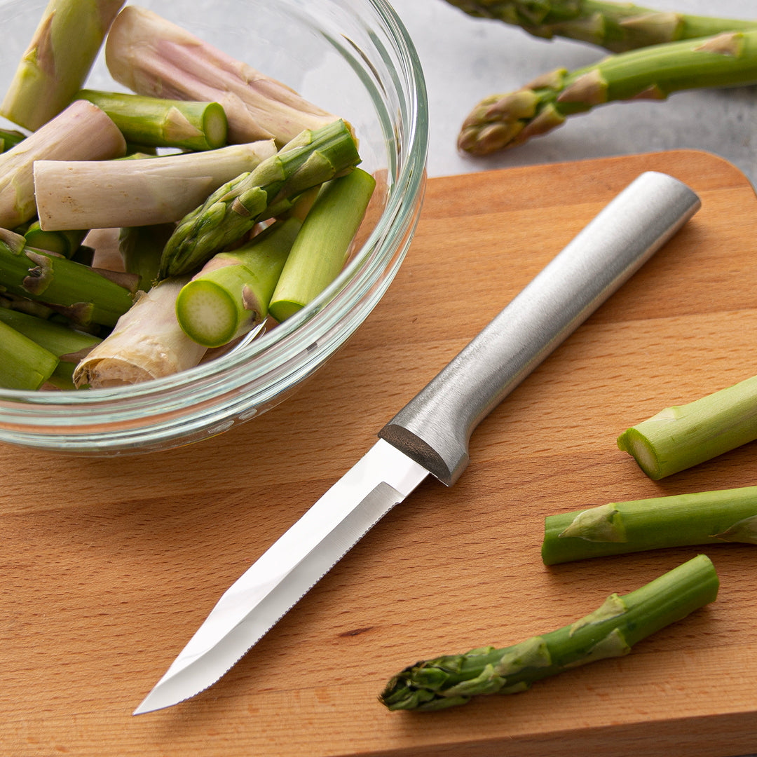 Best Serrated Paring Knife for Kitchen - Sharp Stainless Steel Blade for Peeling, Slicing & Trimming Fruits & Vegetables | Perfect for Home Cooking & Professional Chefs