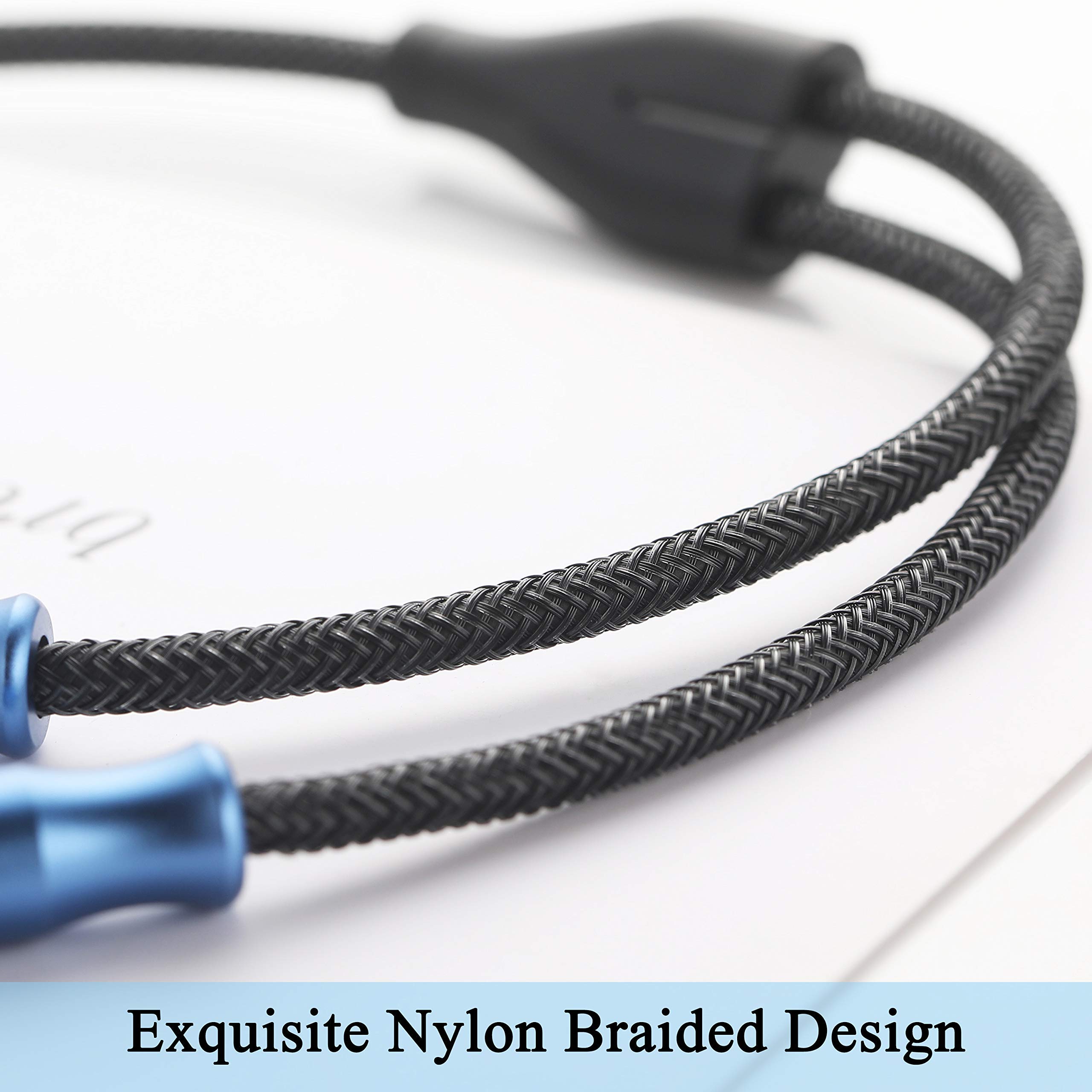 MillSO 3.5mm TRRS Audio Splitter Cable - Nylon Braided Stereo Aux Splitter for 2 Headphones to PC, Laptop, PS4, Xbox & Smartphones | 1FT Young Series | Perfect for Gaming, Music Sharing & Conference Calls