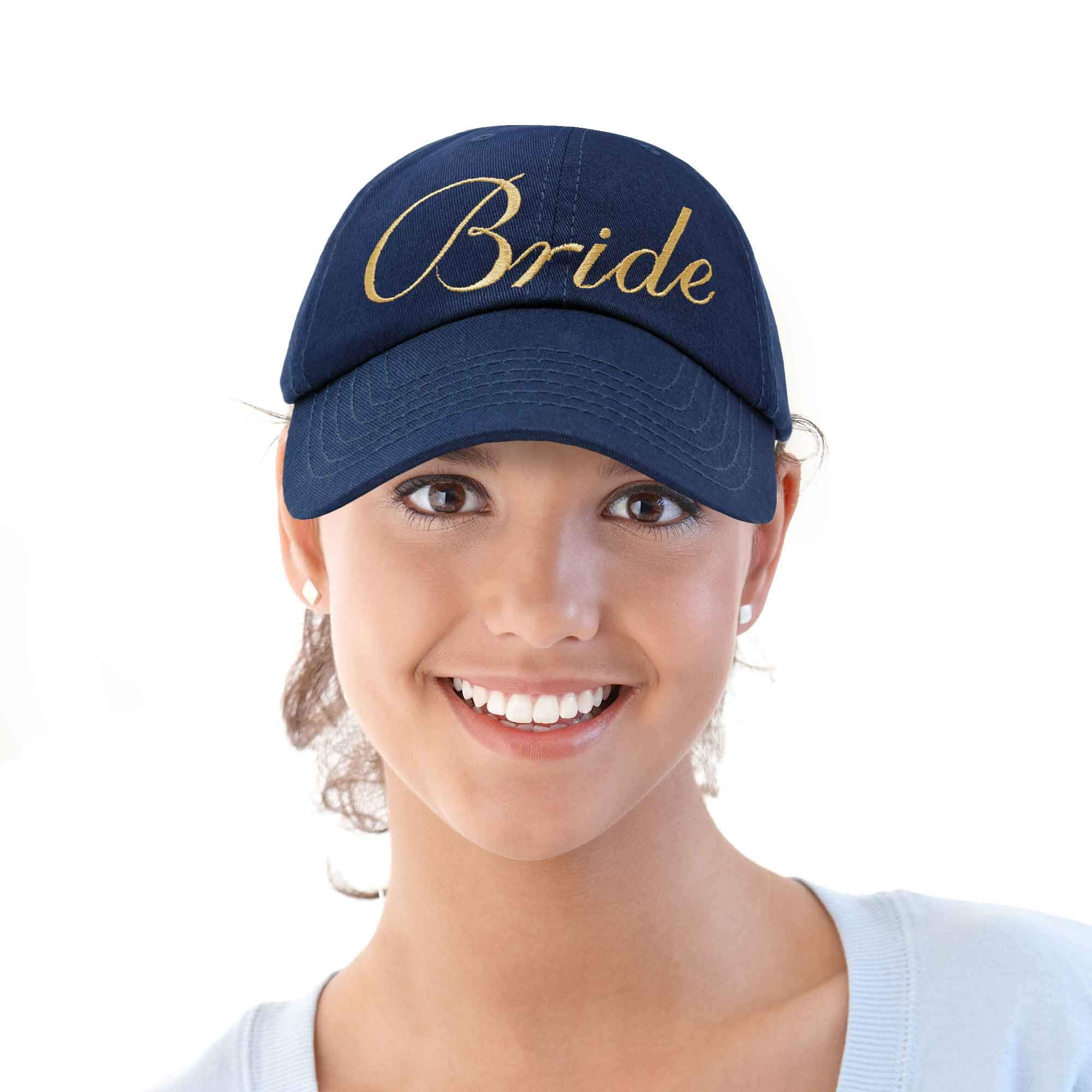 DALIX Bride Baseball Cap - Bachelorette Party Hat for Bride Tribe & Squad - Adjustable Cotton Baseball Cap for Women - Perfect for Bridal Showers, Girls Trips & Bachelorette Parties