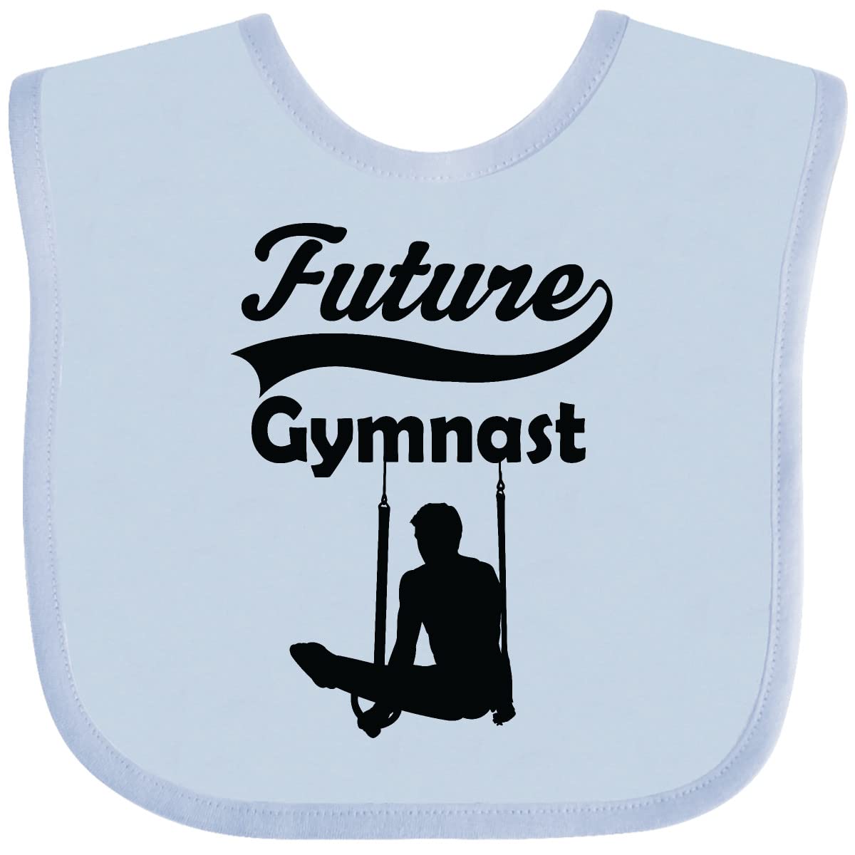 Inktastic Future Gymnast Baby Boy Bib - Soft Cotton Drool Bib for Infant Feeding & Playtime - Perfect for Mealtime, Daycare, and Toddler Activities