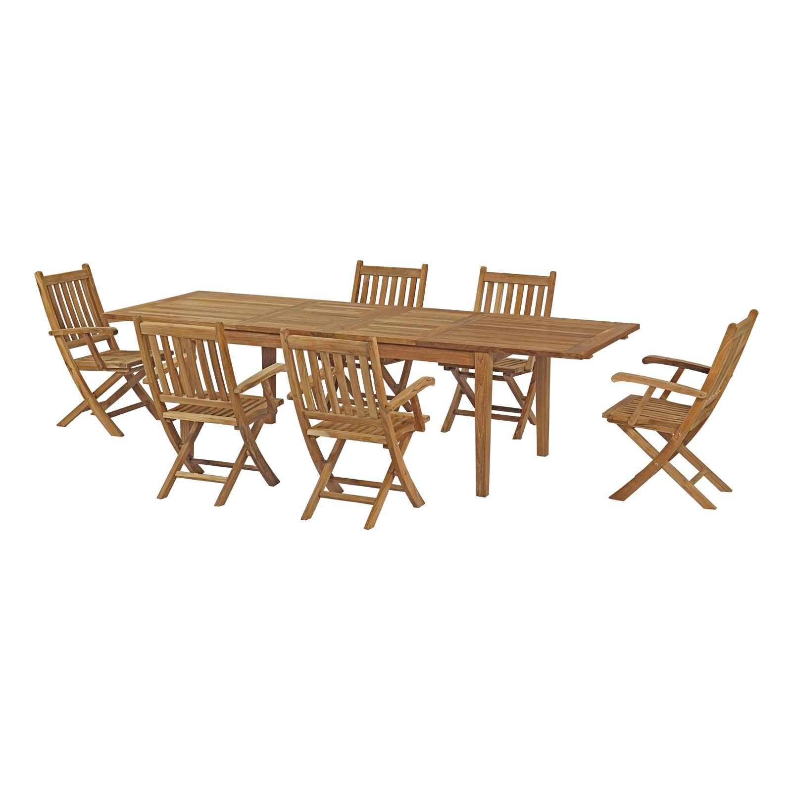 Modern Contemporary Outdoor Patio Dining Set - Wooden Balcony Garden Side Table & Chairs (Natural Finish) - Perfect for Backyard, Poolside & Small Space Entertaining