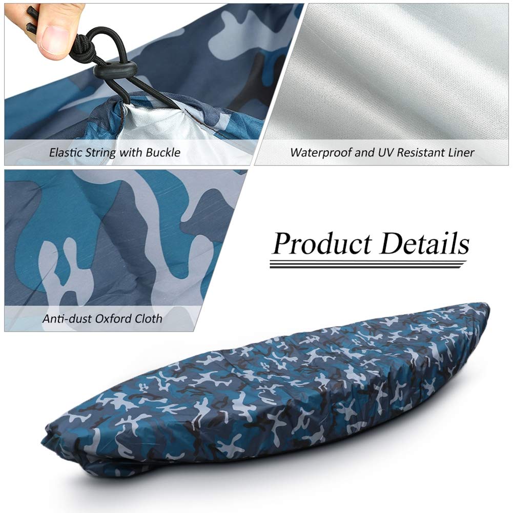 **Universal Waterproof Kayak Cover - Thickened Oxford Camouflage Canoe Boat Cover - UV Resistant & Dustproof (3.6m/4m) - Perfect for Outdoor Storage & Travel Protection**