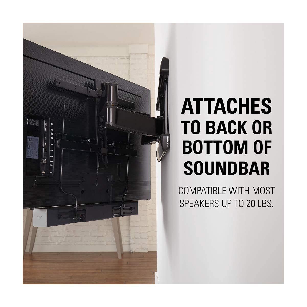 SANUS Adjustable Height Speaker Stand - Extends 28