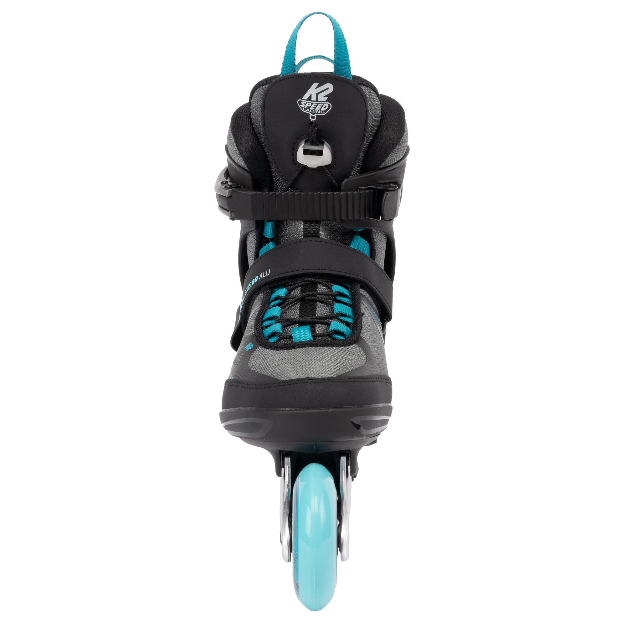 K2 Alexis 80 ALU Gray-Cyan Women's Inline Skates - Comfortable & Durable for Outdoor Fitness, Rollerblading & Recreational Skating