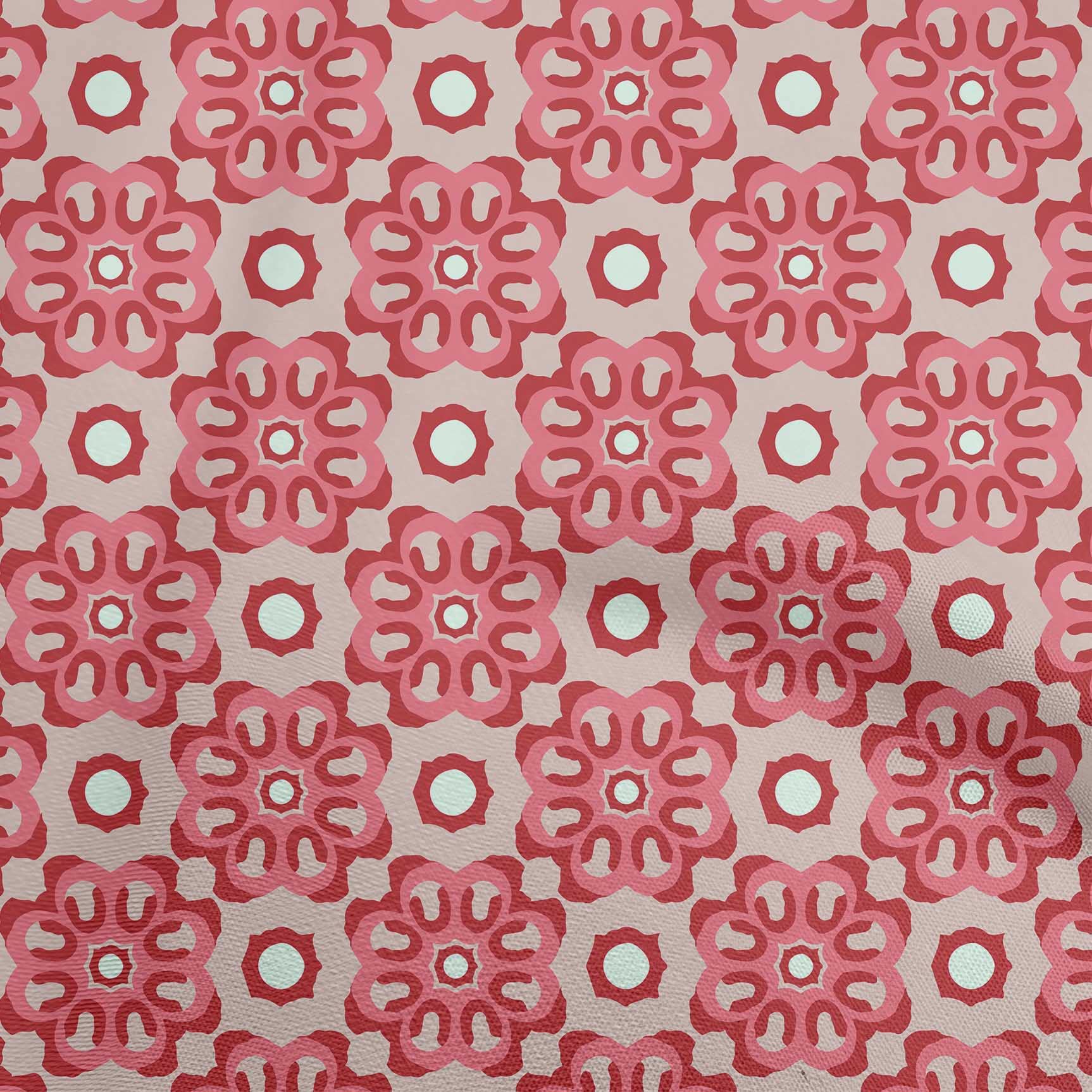 oneOone Georgette Viscose Pink Salmon Fabric - 42 Inch Wide Asian Block Print Dress Material by The Yard | Perfect for DIY Dresses, Scarves & Home Decor Projects
