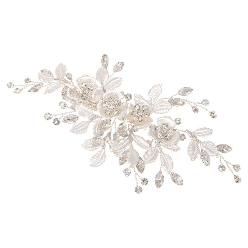 Elegant Silver Bridal Hair Clip with Sparkling Crystals - Perfect for Weddings, Prom & Special Occasions | A7576