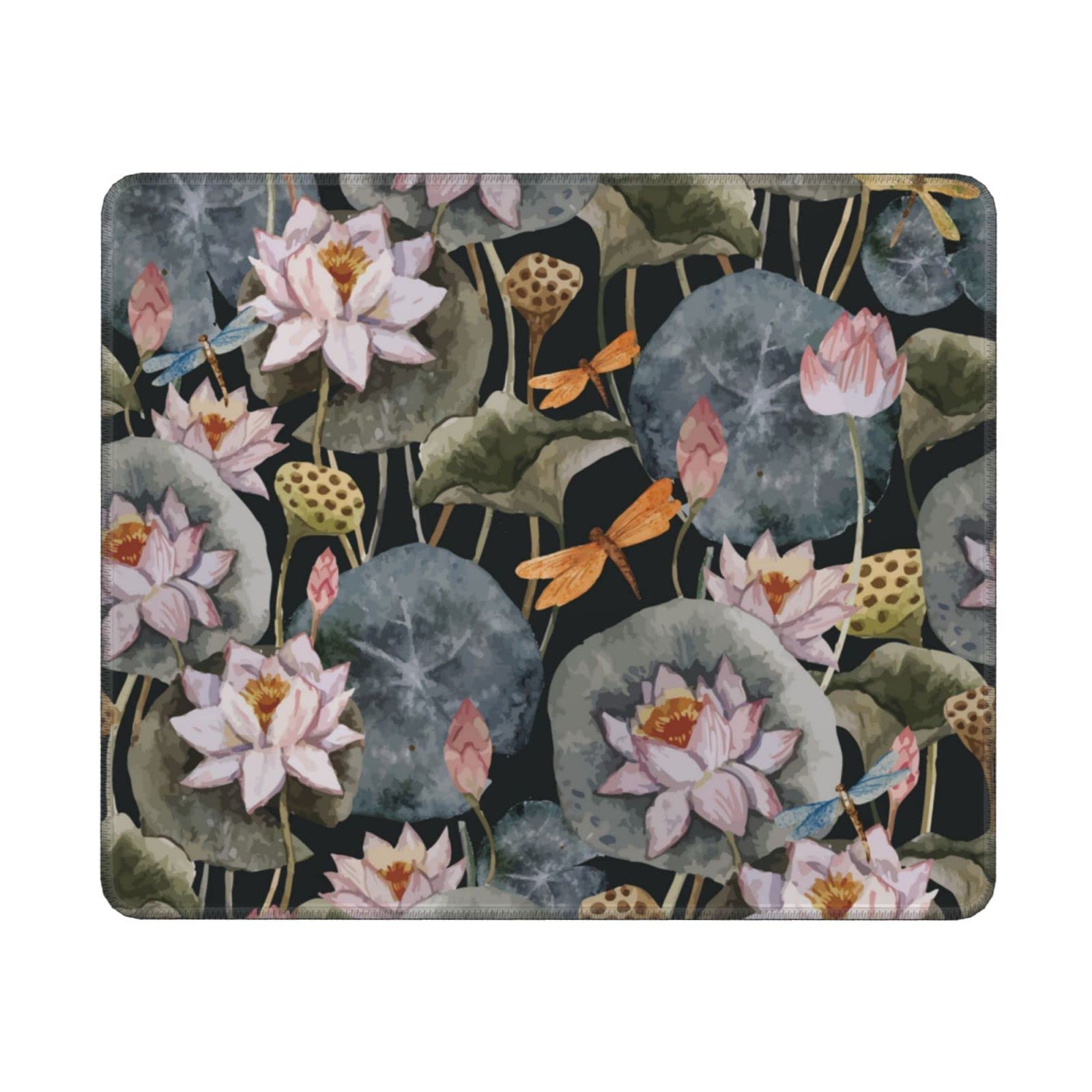 Personalized Non-Slip Rubber Mouse Pad - 10x12 Inch Washable Office Desk Mat with Lotus Design for Computer, Laptop & Gaming | Home & Office Workspace Accessory